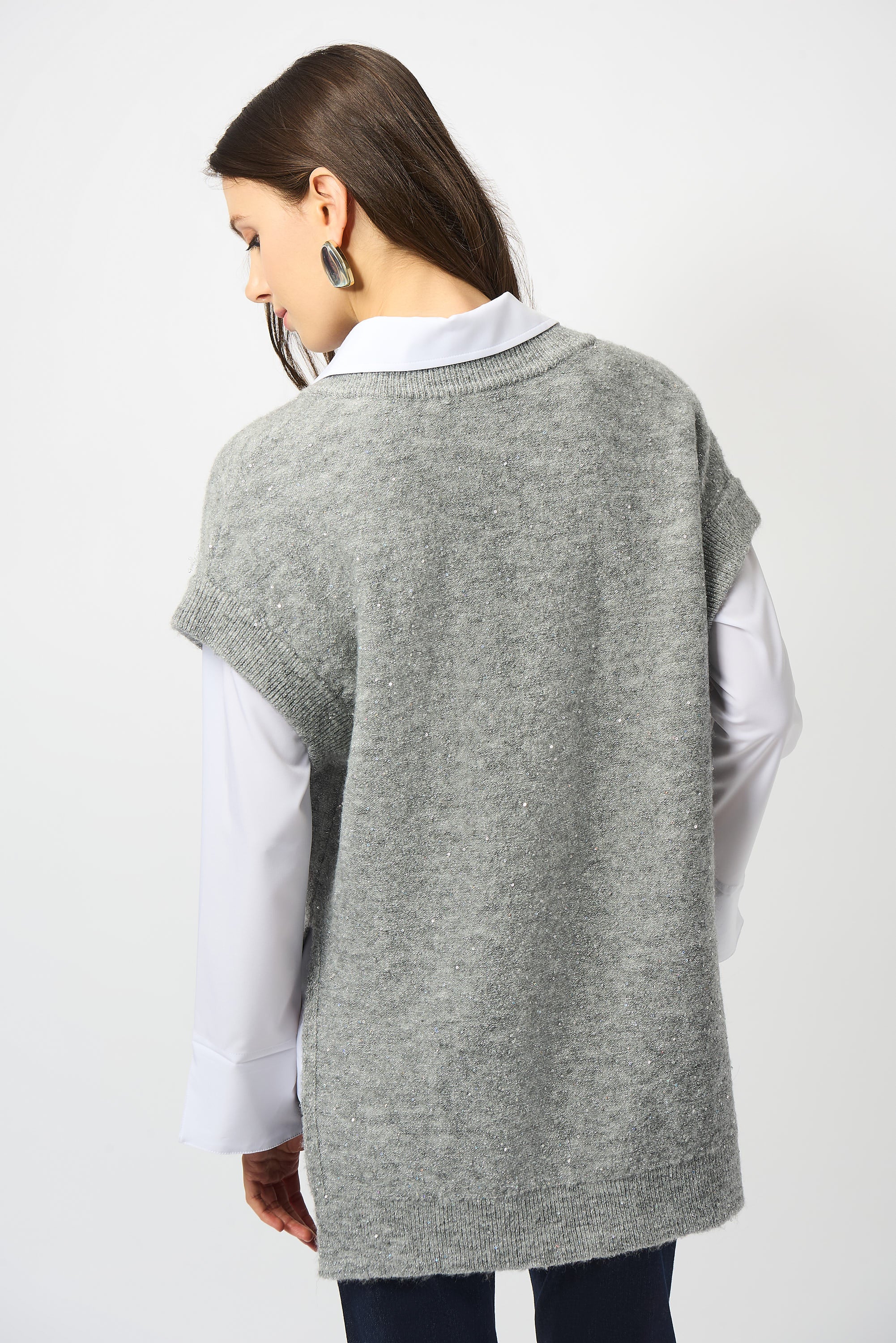 Grey Sparkle Tabard Pullover - 253957