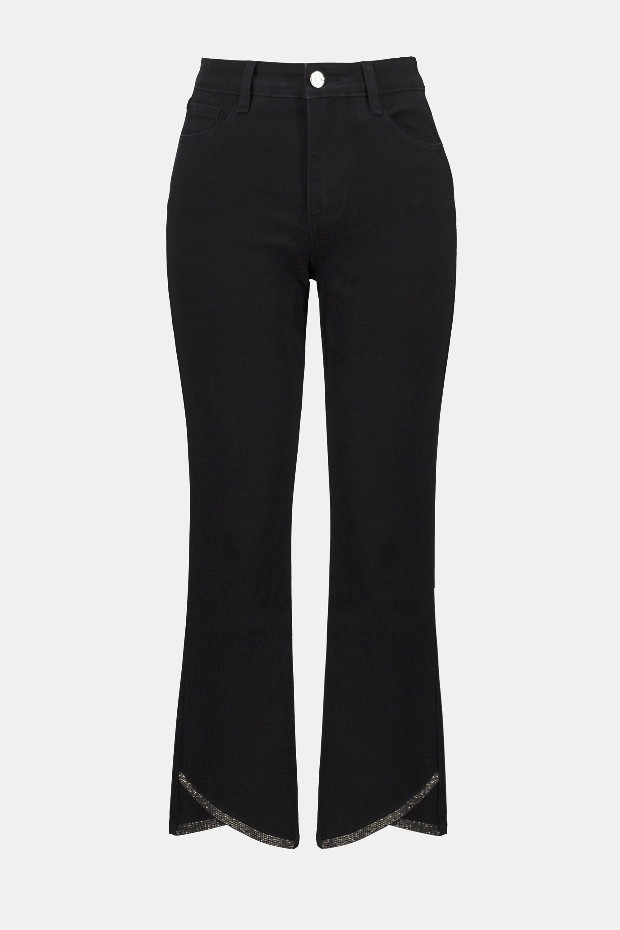 Black Crop Stud Detail Jeans - 253986
