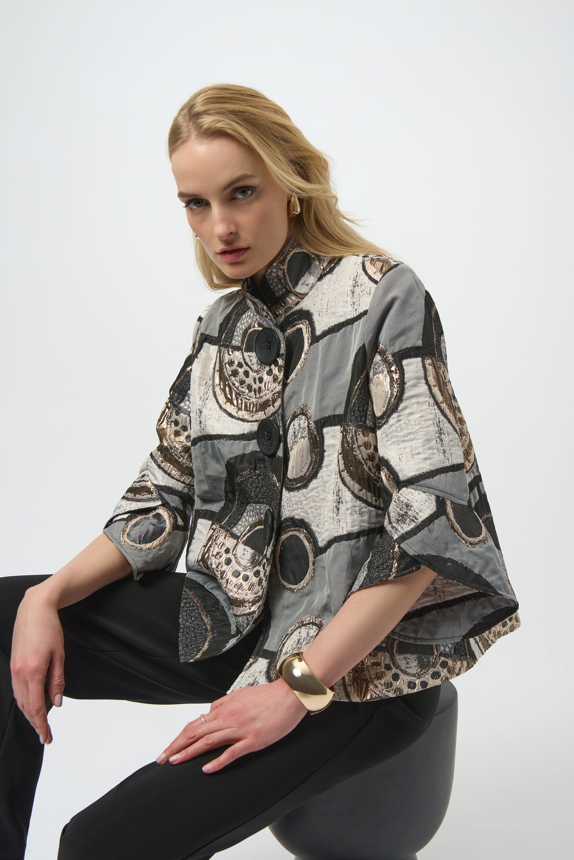 Black Multi Jacquard Jacket - 254003