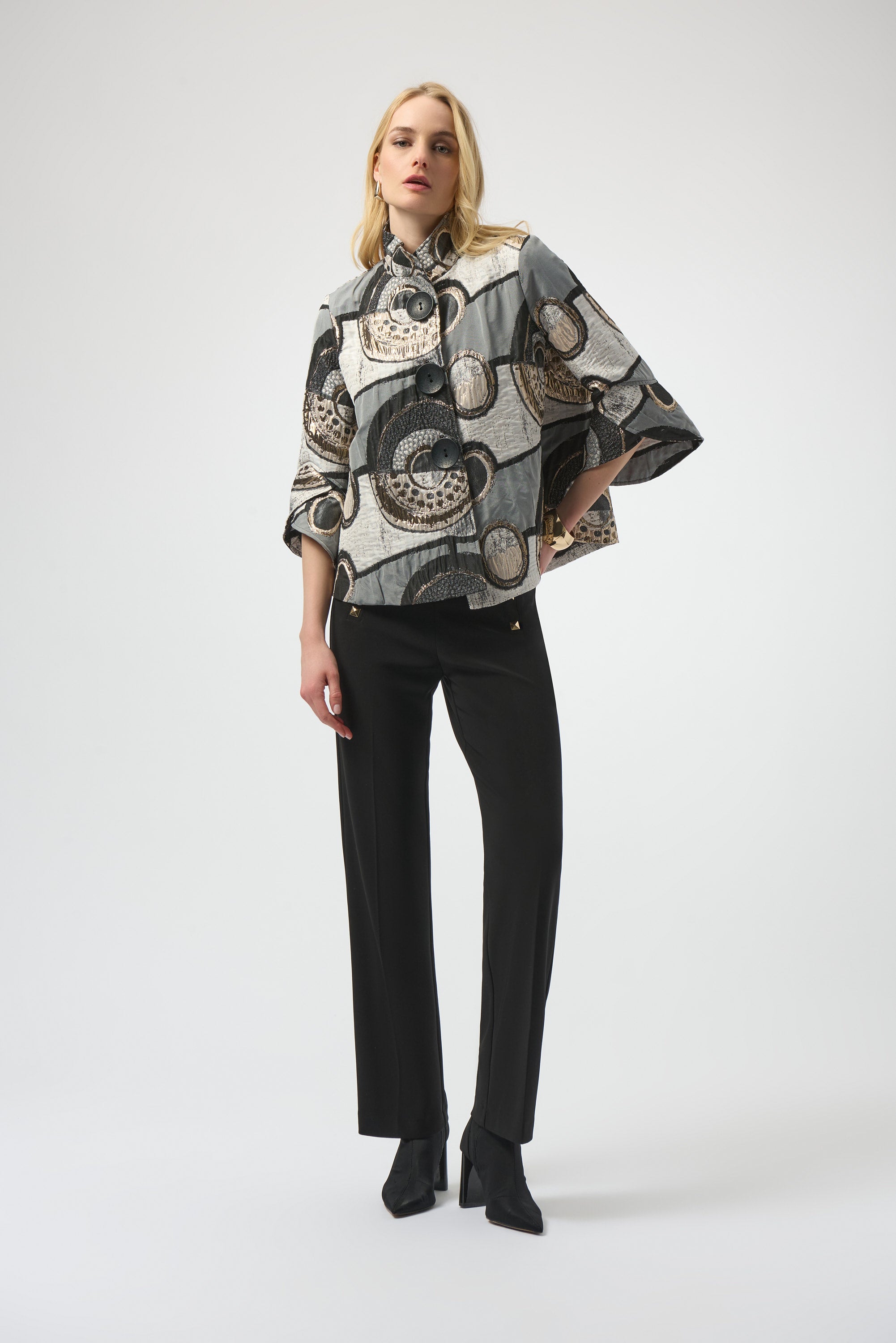 Black Multi Jacquard Jacket - 254003