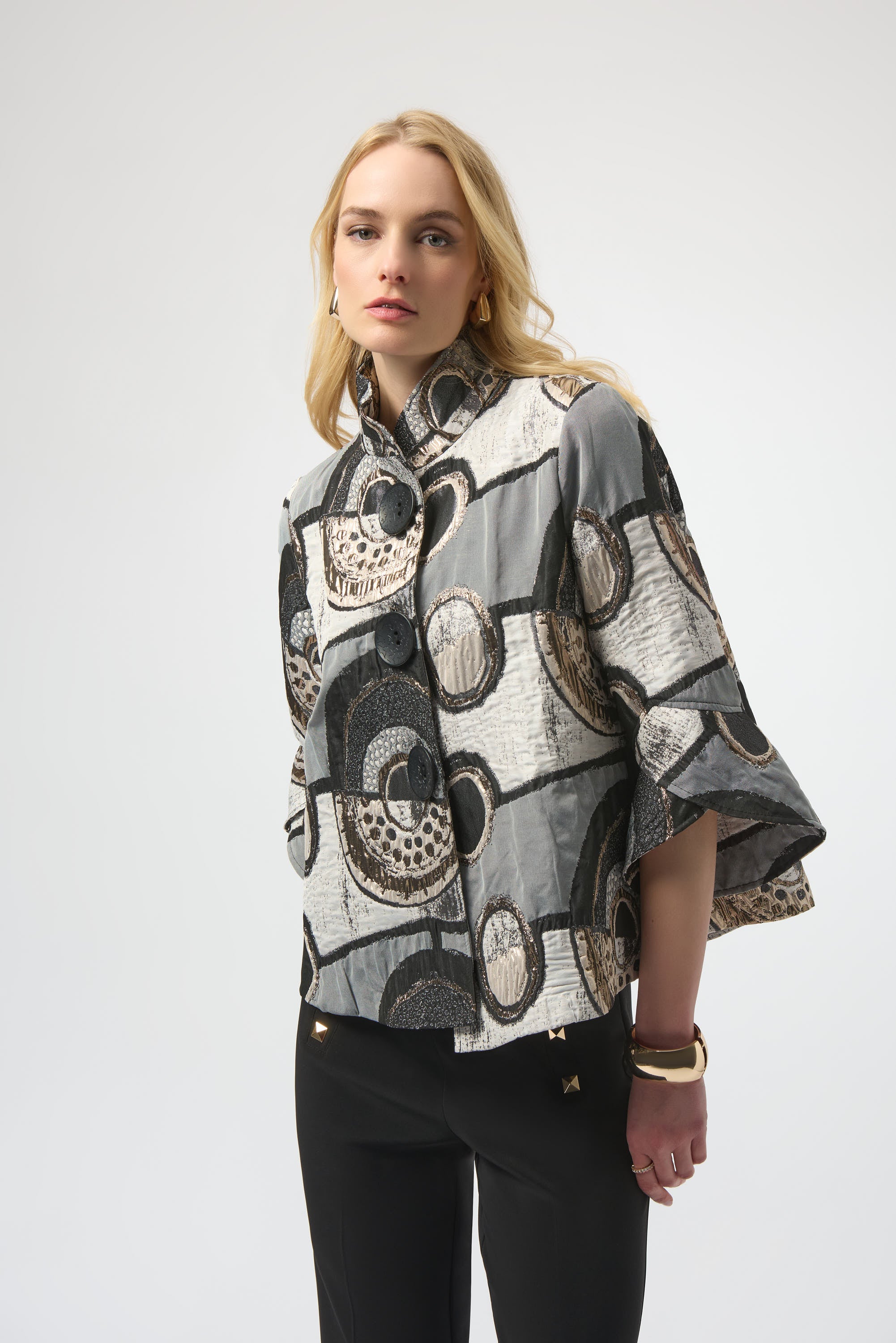 Black Multi Jacquard Jacket - 254003