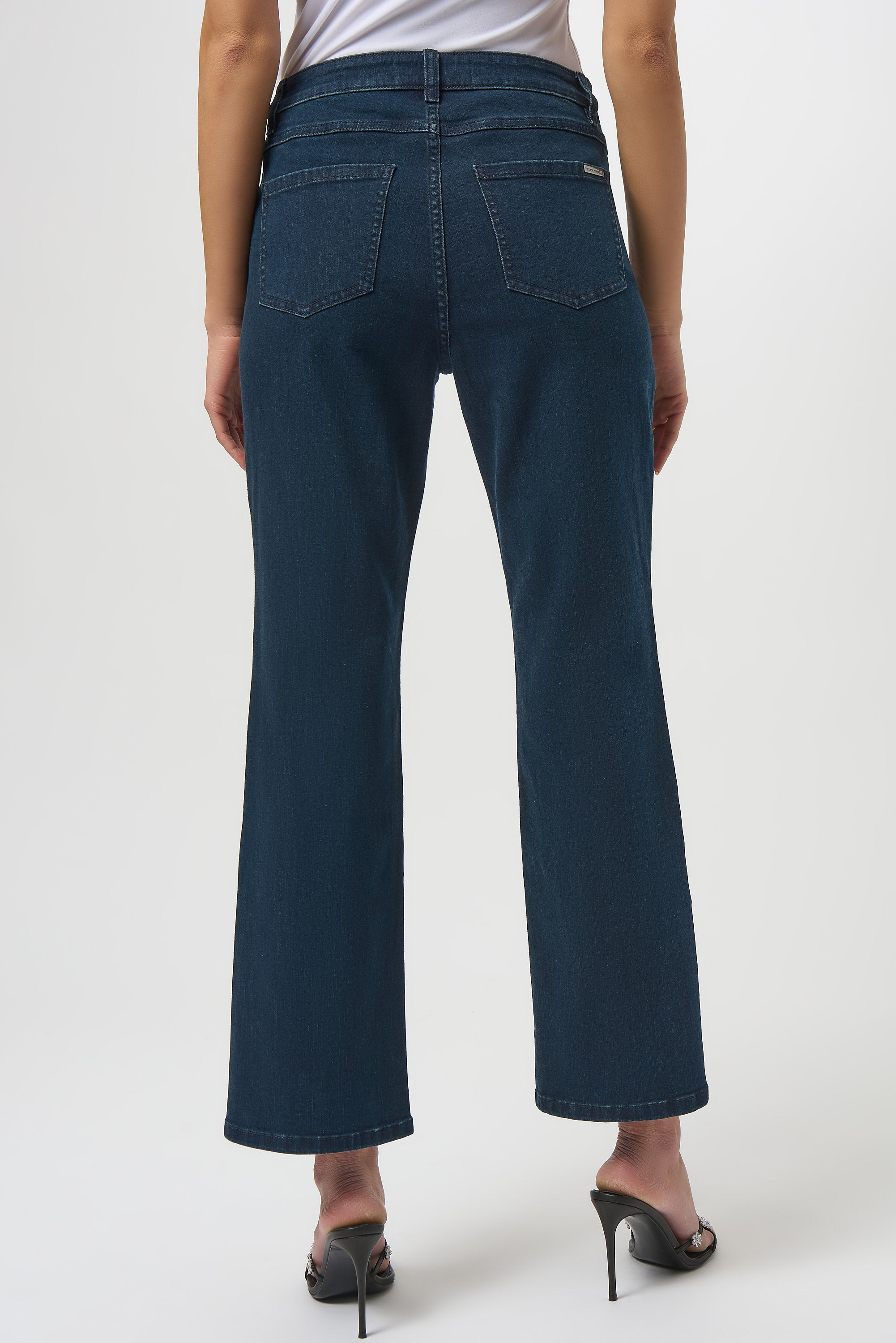 Dark Denim Slit Hem Jeans - 254917