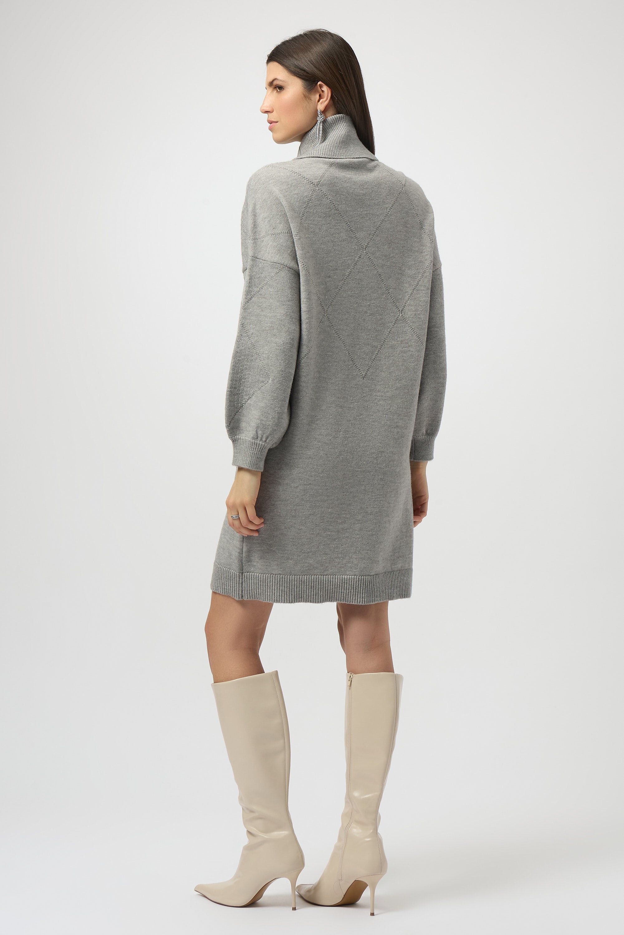 Grey Melange Sweater Dress - 254931