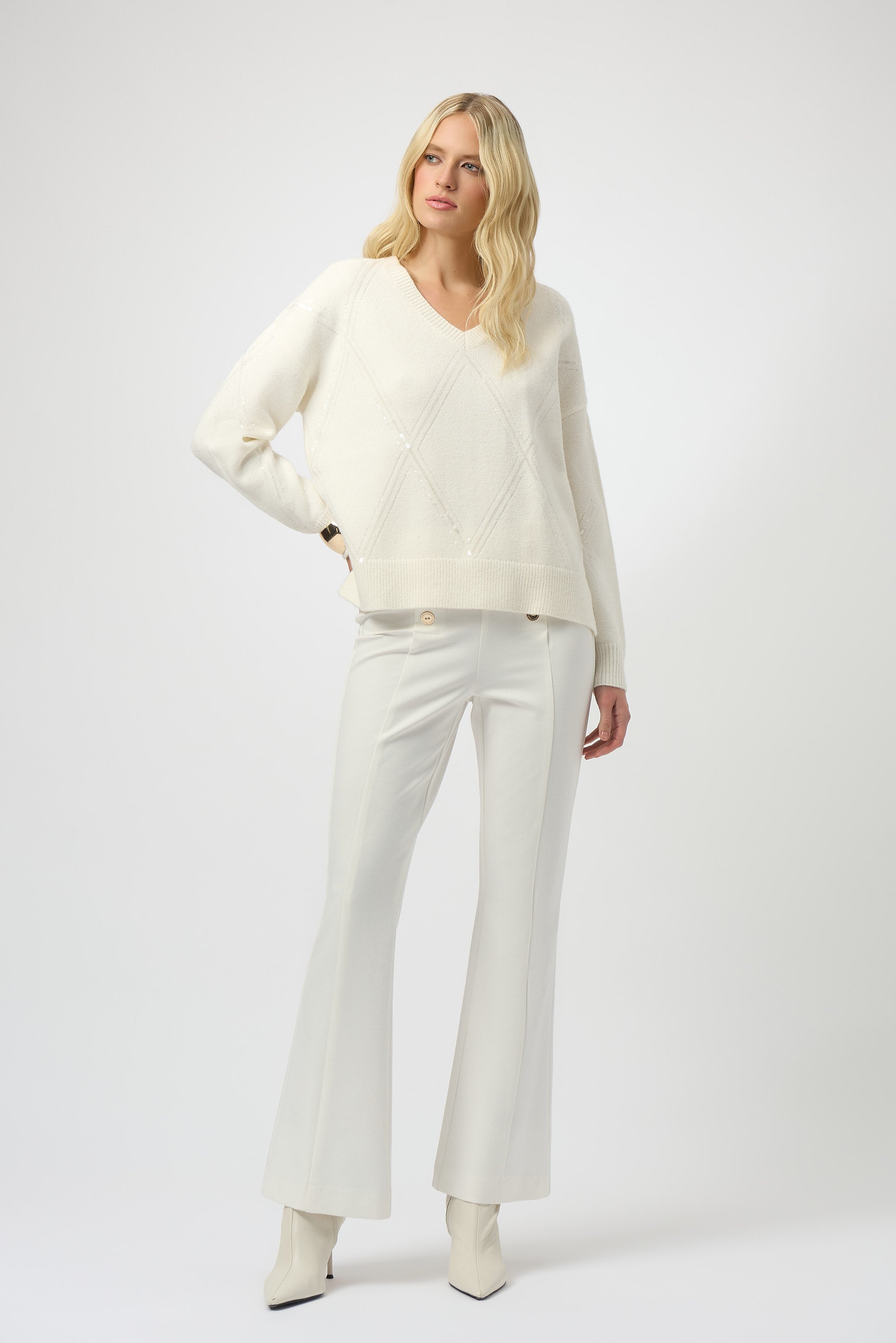 Winter White Sequin Sweater - 254949