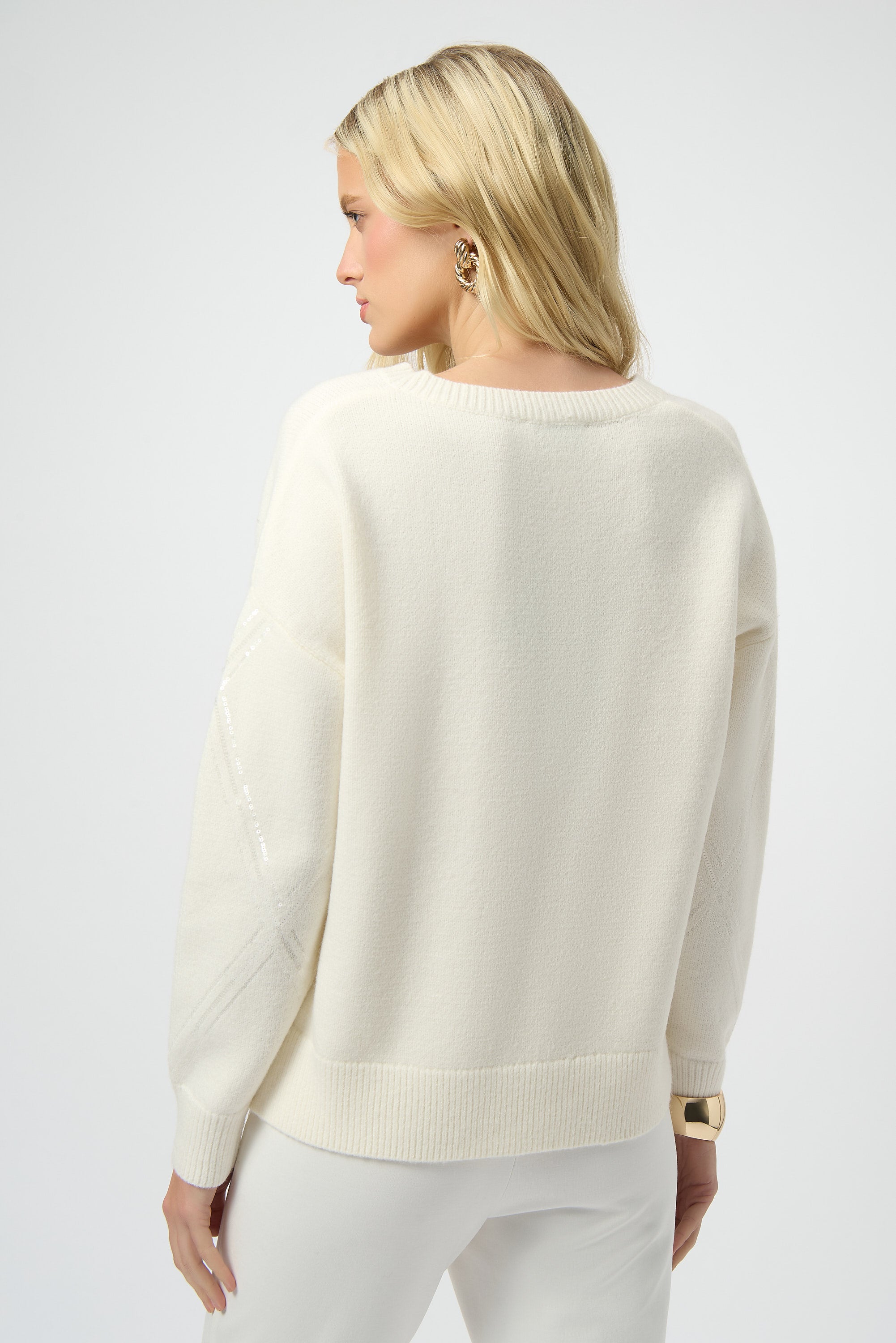 Winter White Sequin Sweater - 254949