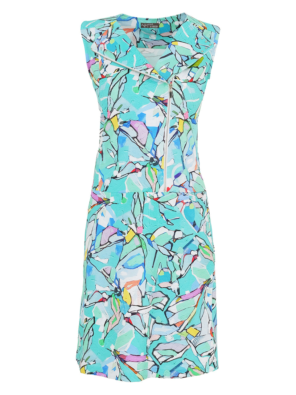 Aqua Print Short Dress - 25614