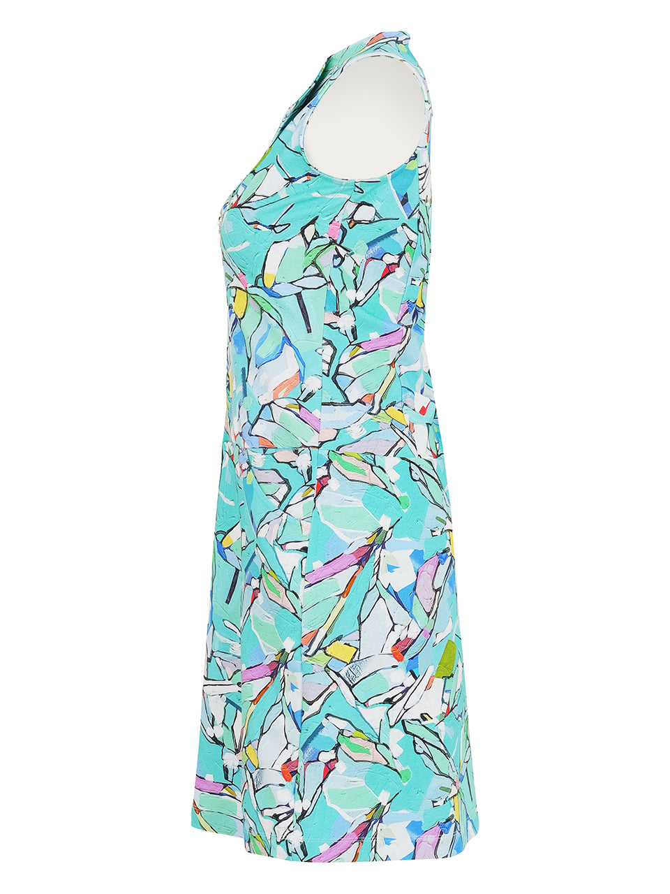Aqua Print Short Dress - 25614