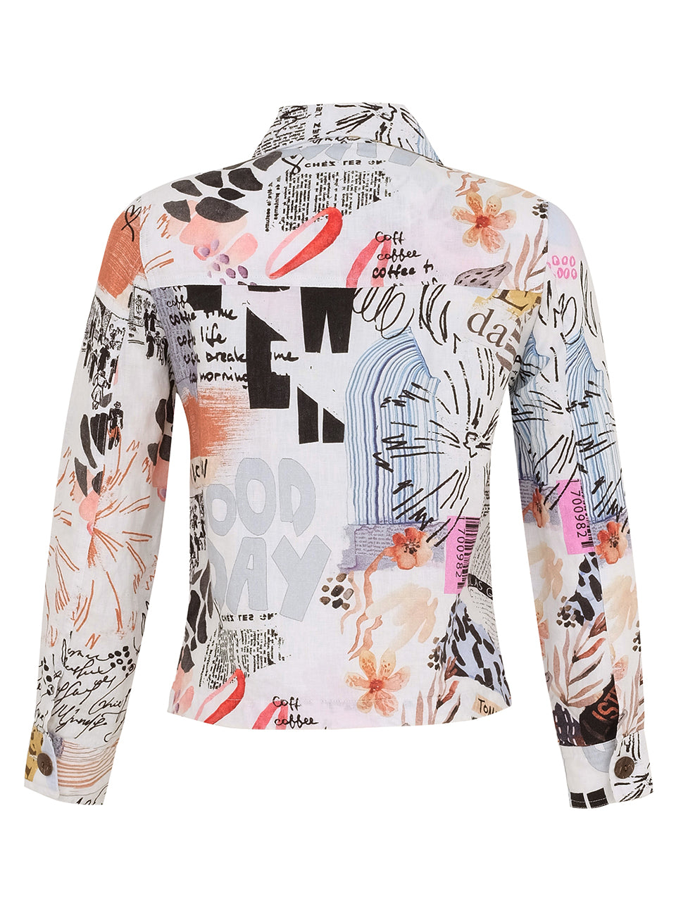 Linen Print Jacket - 25652