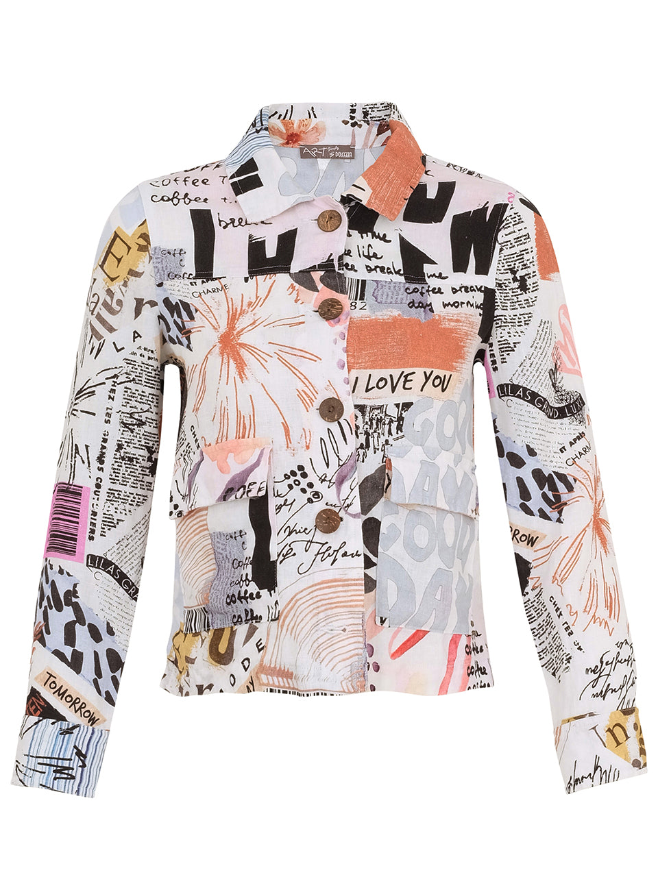 Linen Print Jacket - 25652