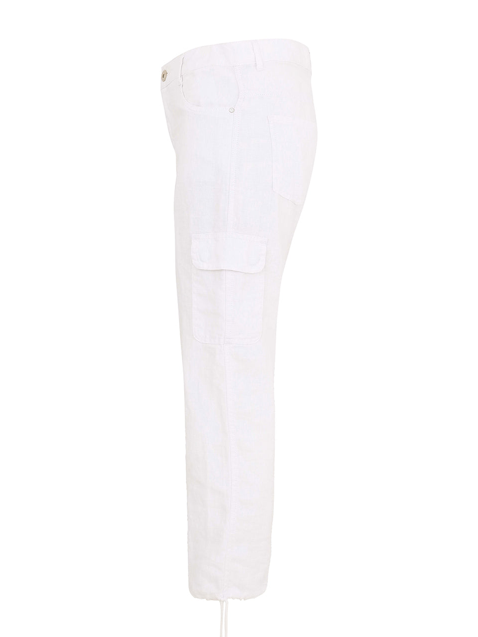 White Cargo Trousers - 25656