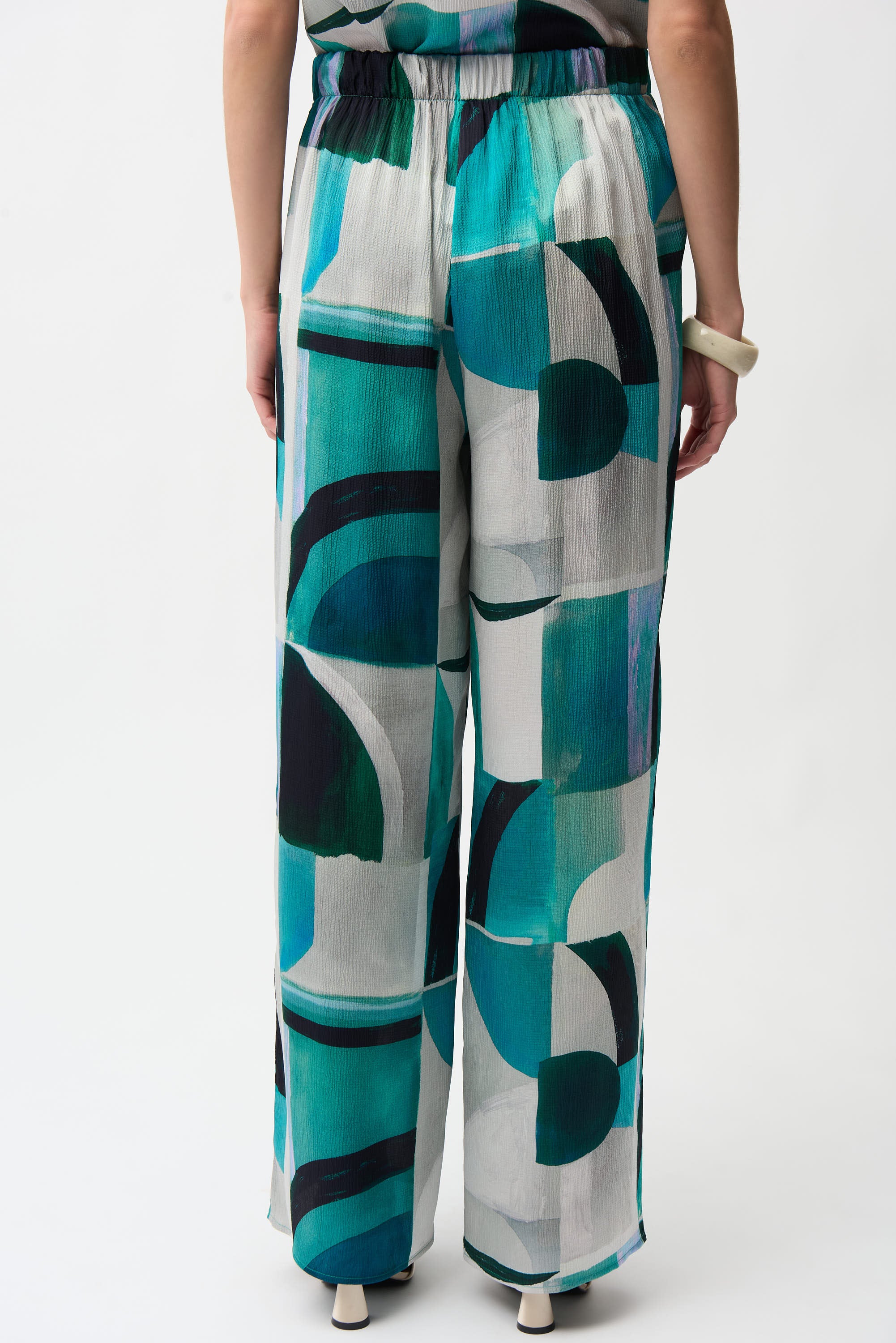 Green Geometric Print Pants - 261042