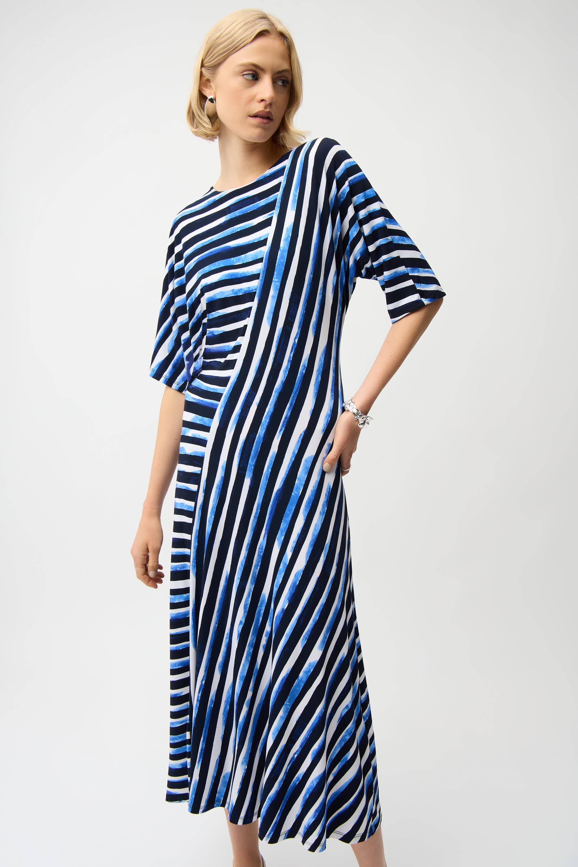 Blue & Vanilla Mix Stripe Dress - 261047