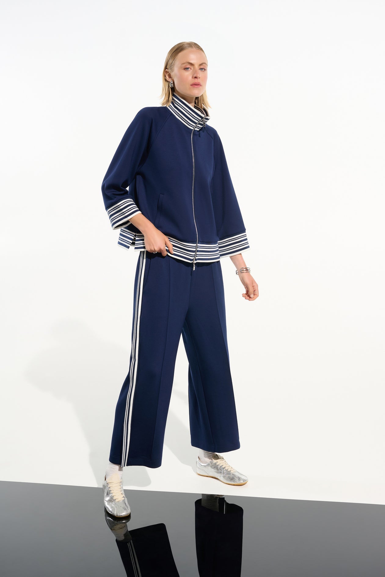 Blue Funnel Neck Zip Jacket - 261617