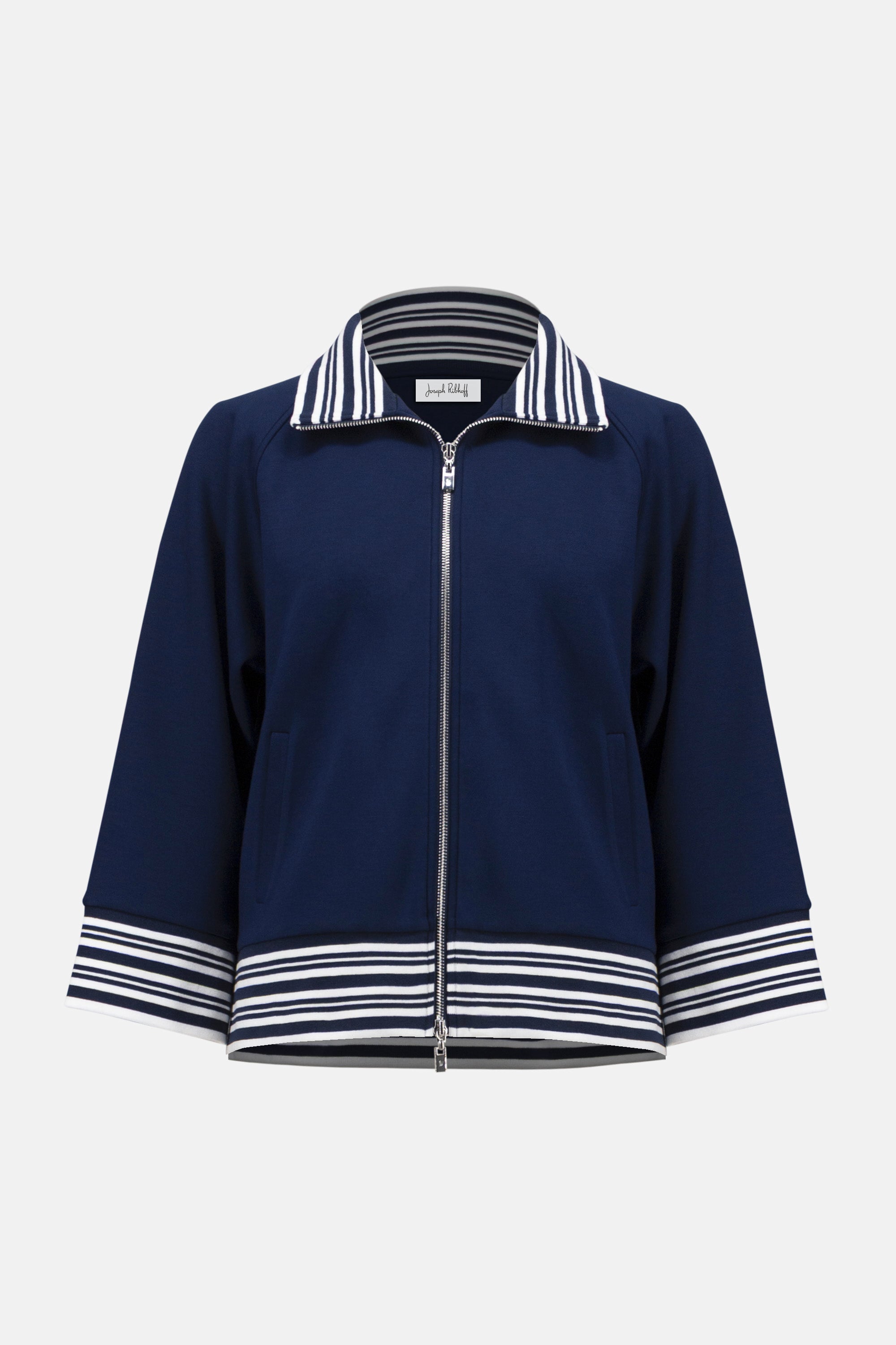 Blue Funnel Neck Zip Jacket - 261617