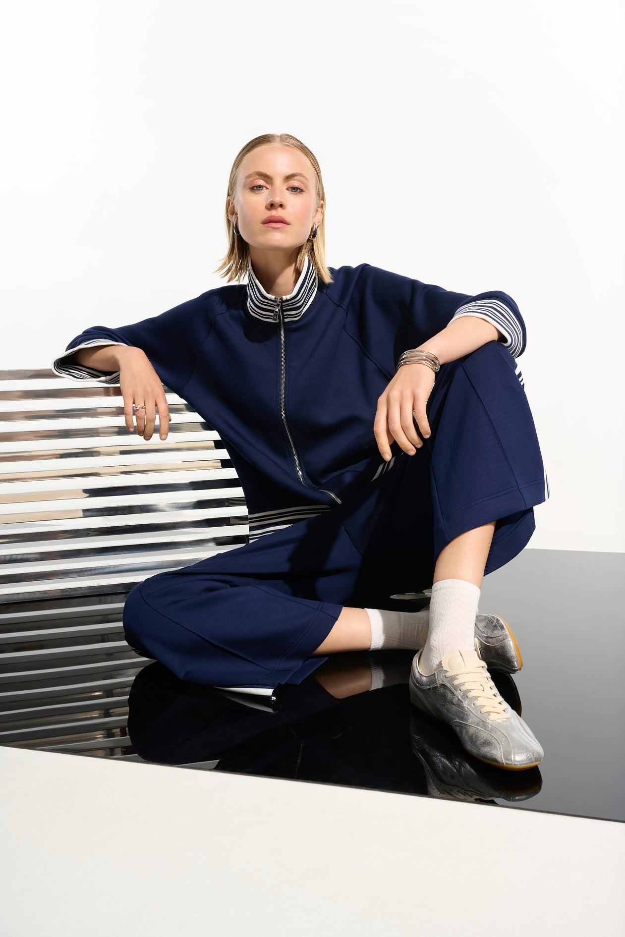 Blue Side Stripe Pants - 261618