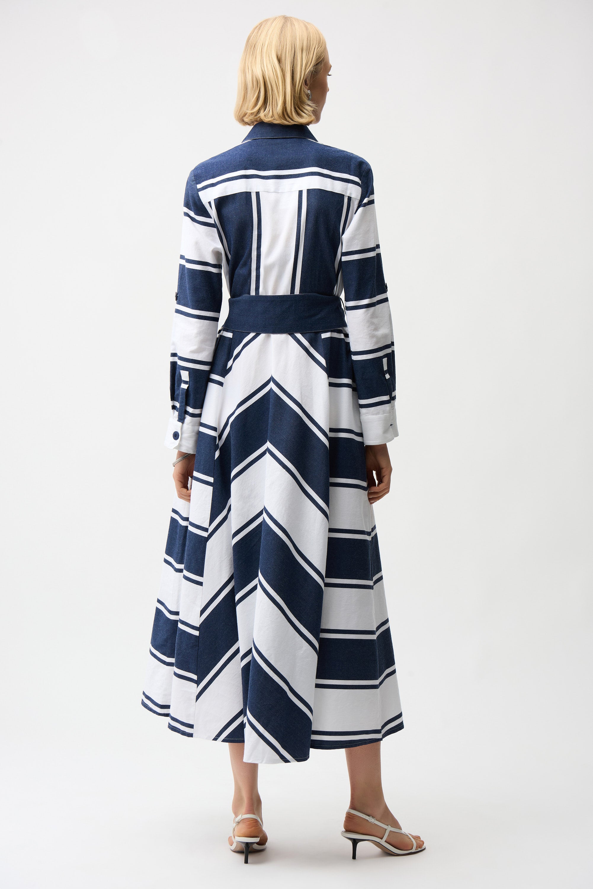 Navy & White Stripe Dress - 261936