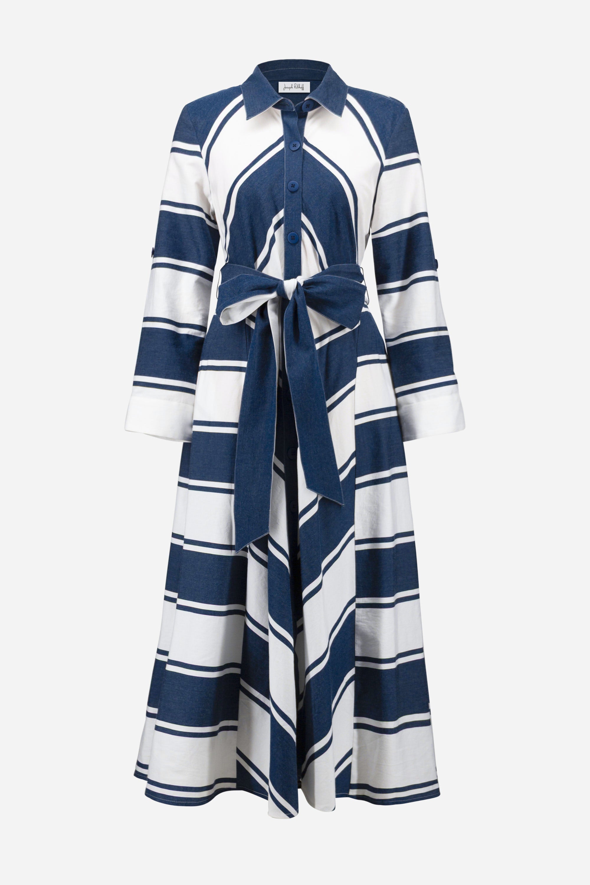 Navy & White Stripe Dress - 261936