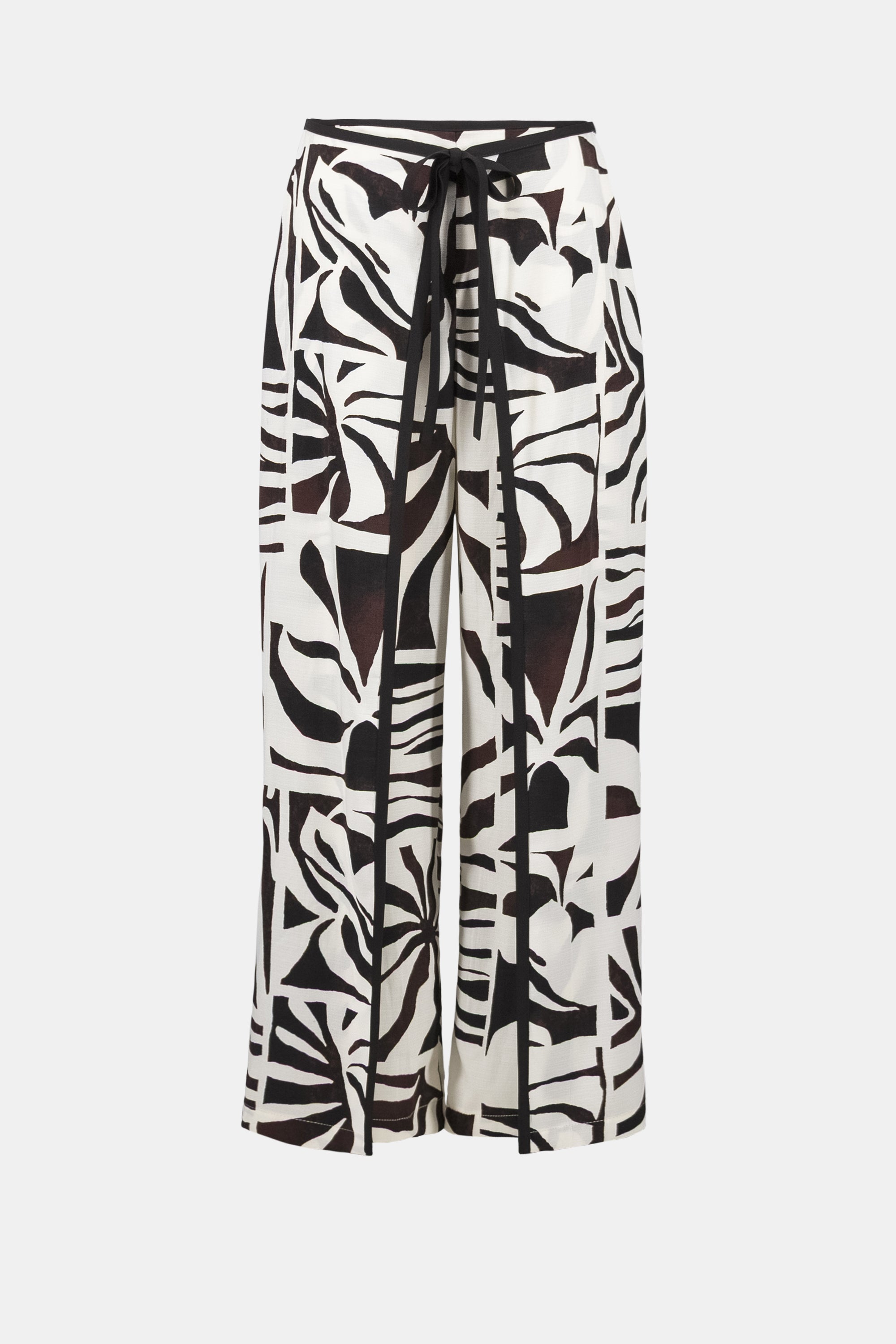 Beige Multi Print Trousers - 262056