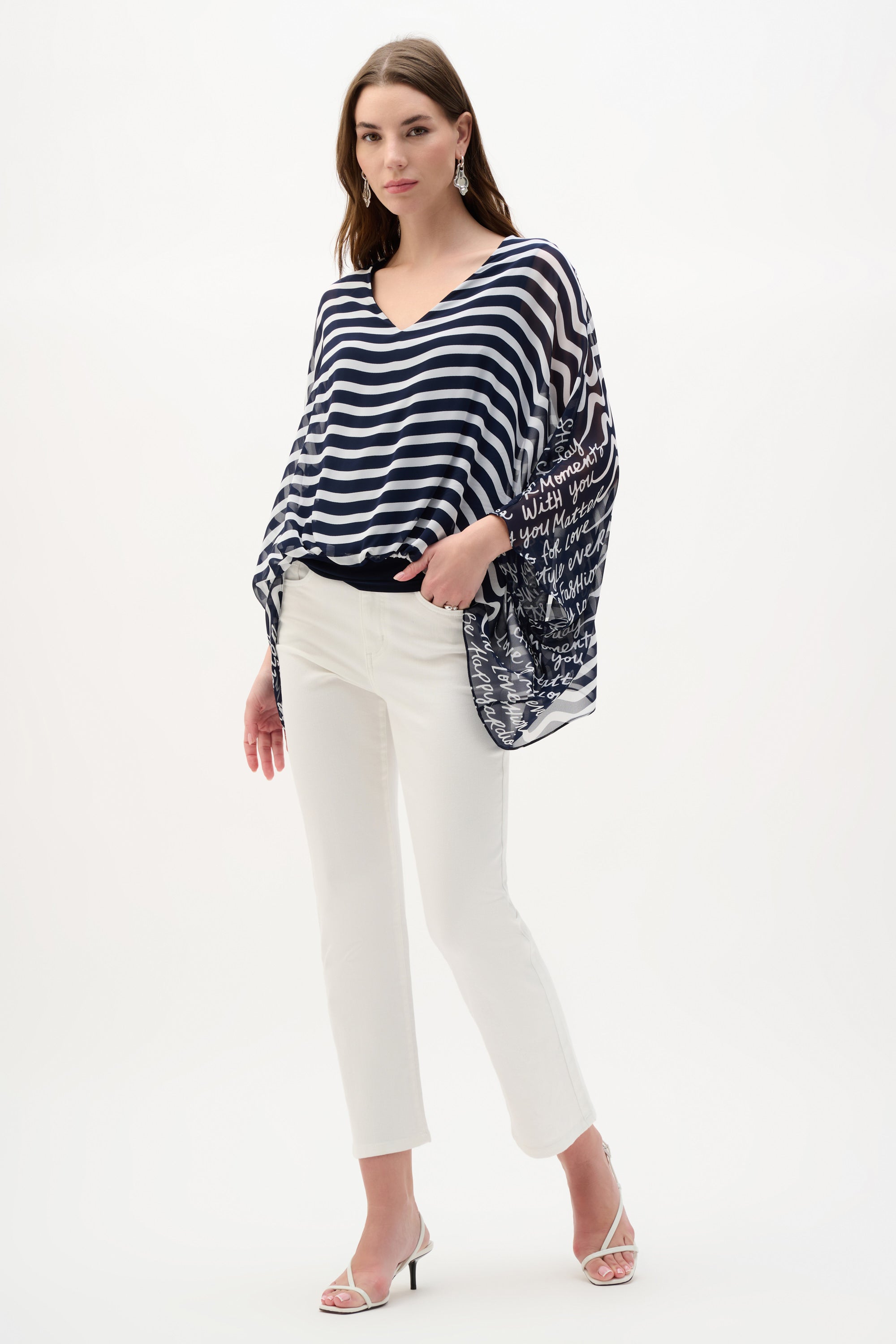 Midnight Blue Chiffon Overlay Top - 262188