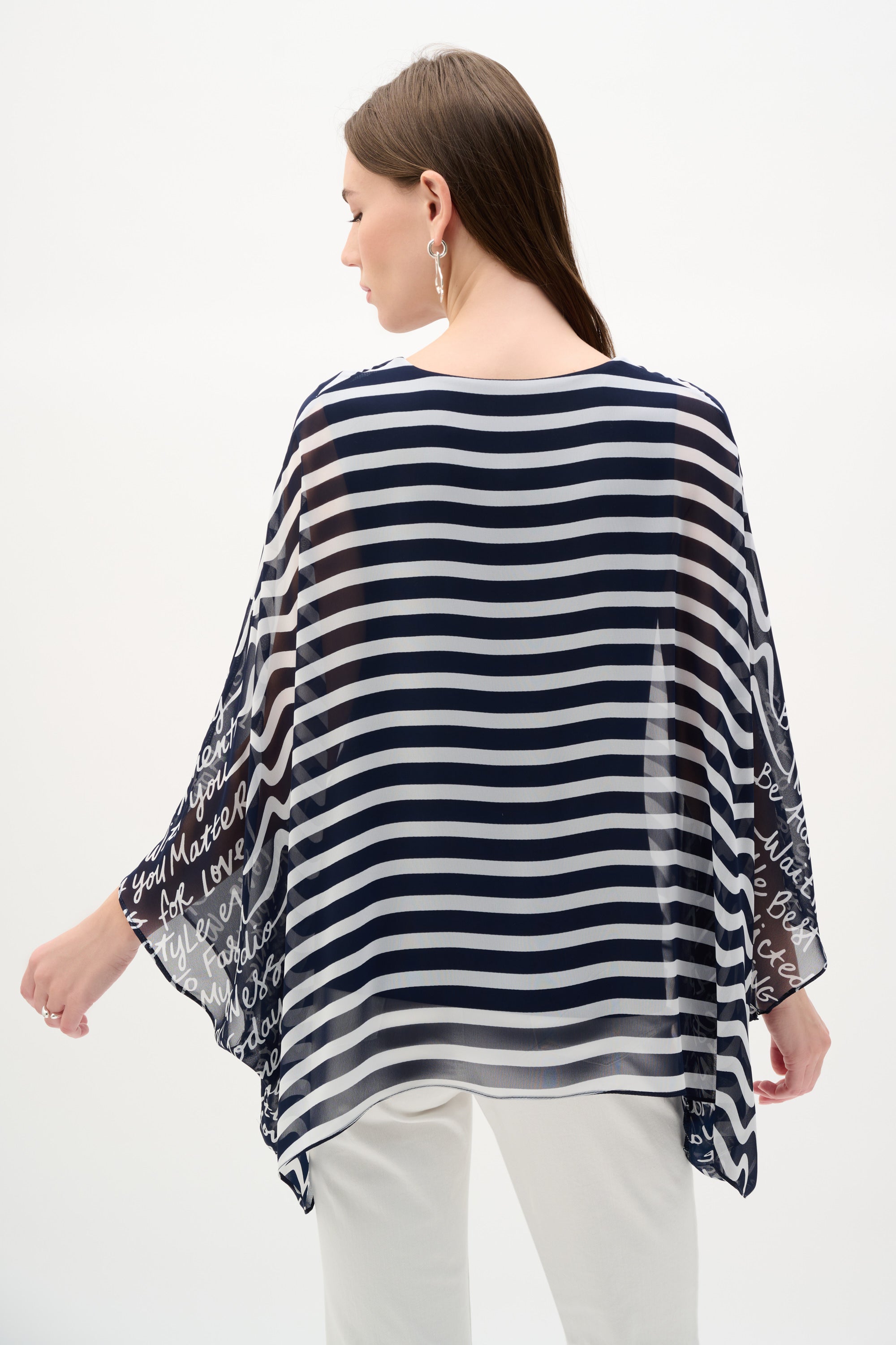 Midnight Blue Chiffon Overlay Top - 262188