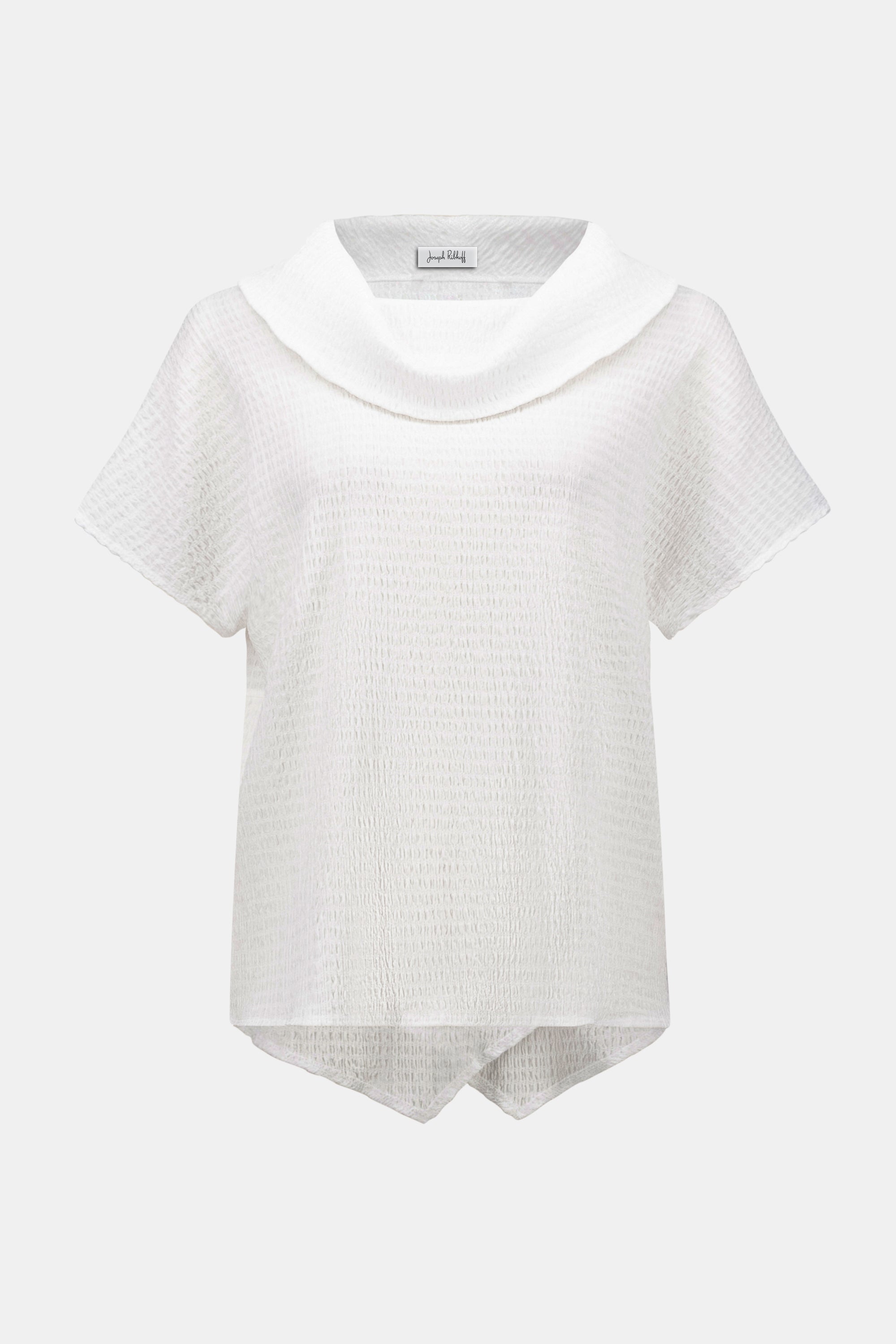 Off White Textured Cowl Neck Top - 262194