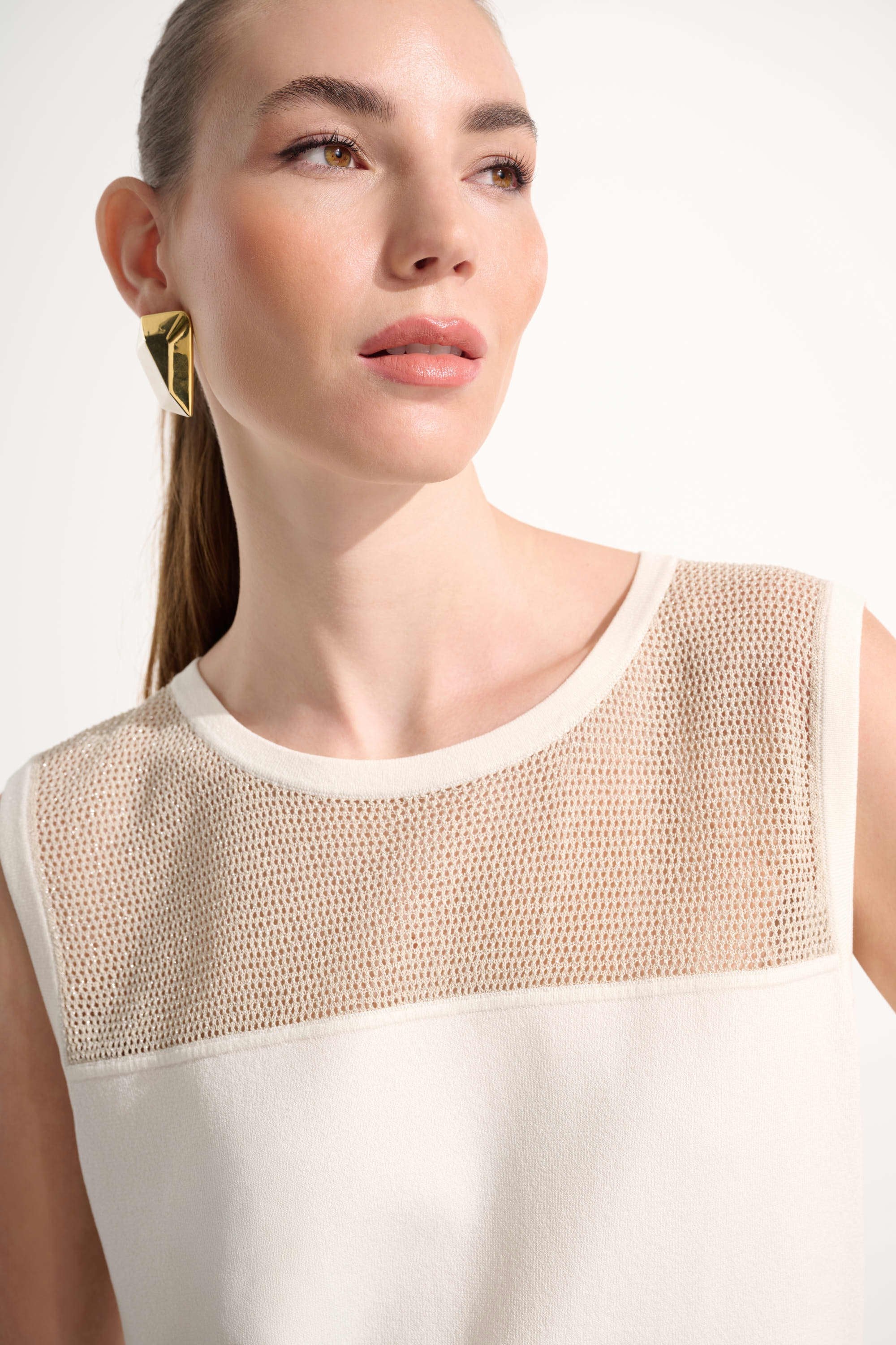 Vanilla & Gold Mesh Cami Top - 262612