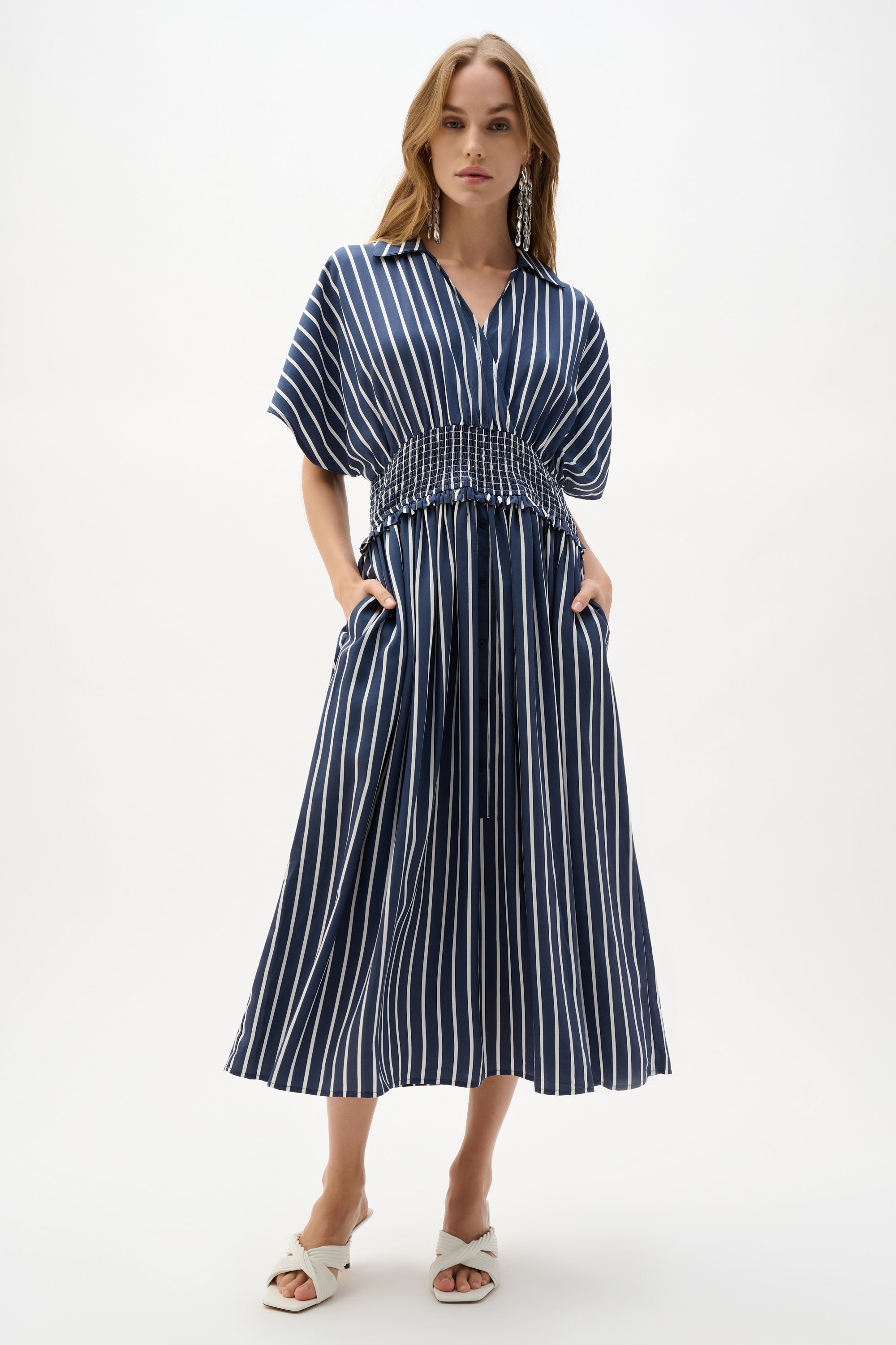 Blue & White Stripe Dress - 262912