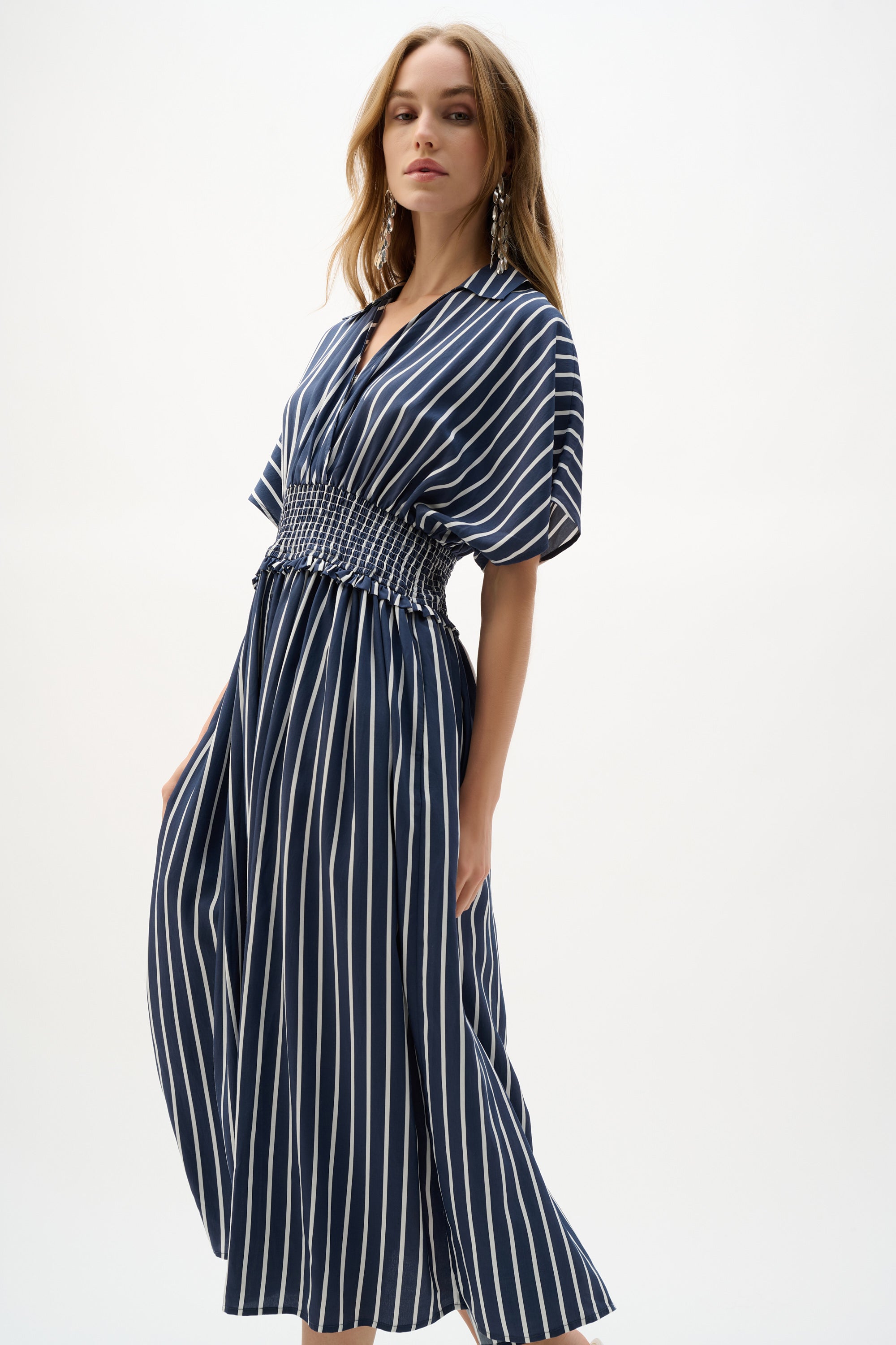 Blue & White Stripe Dress - 262912