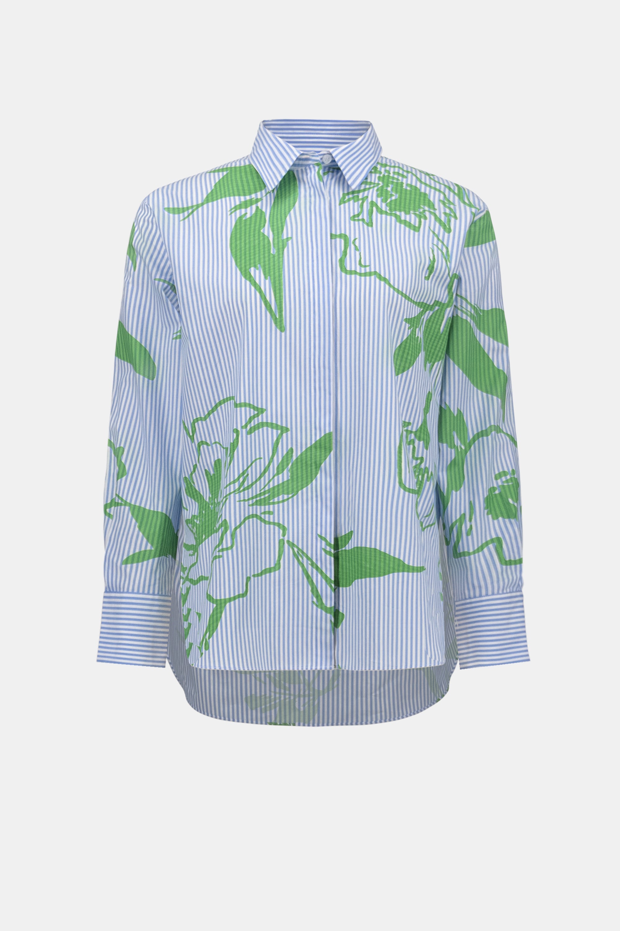 Blue Stripe Print Shirt - 262951