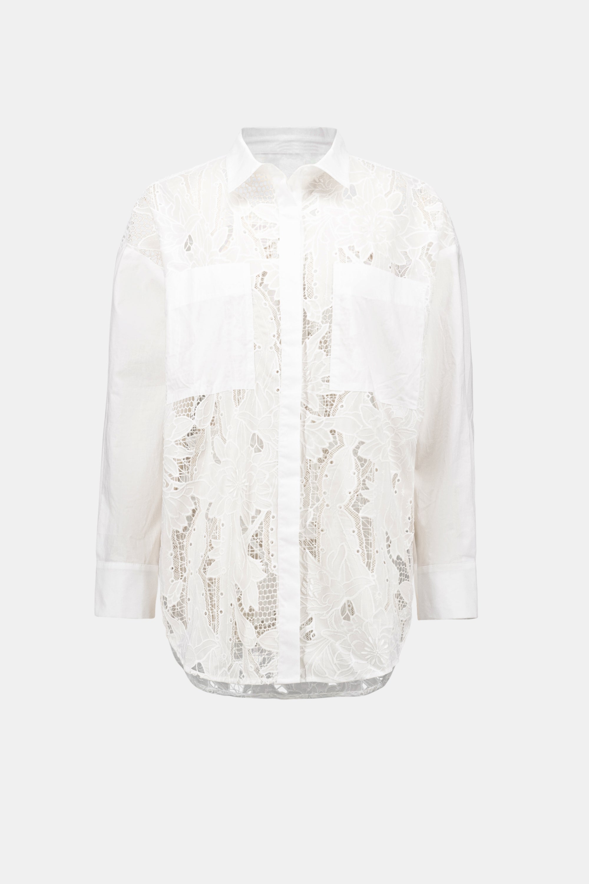 Oversized White Lace Shirt - 262952