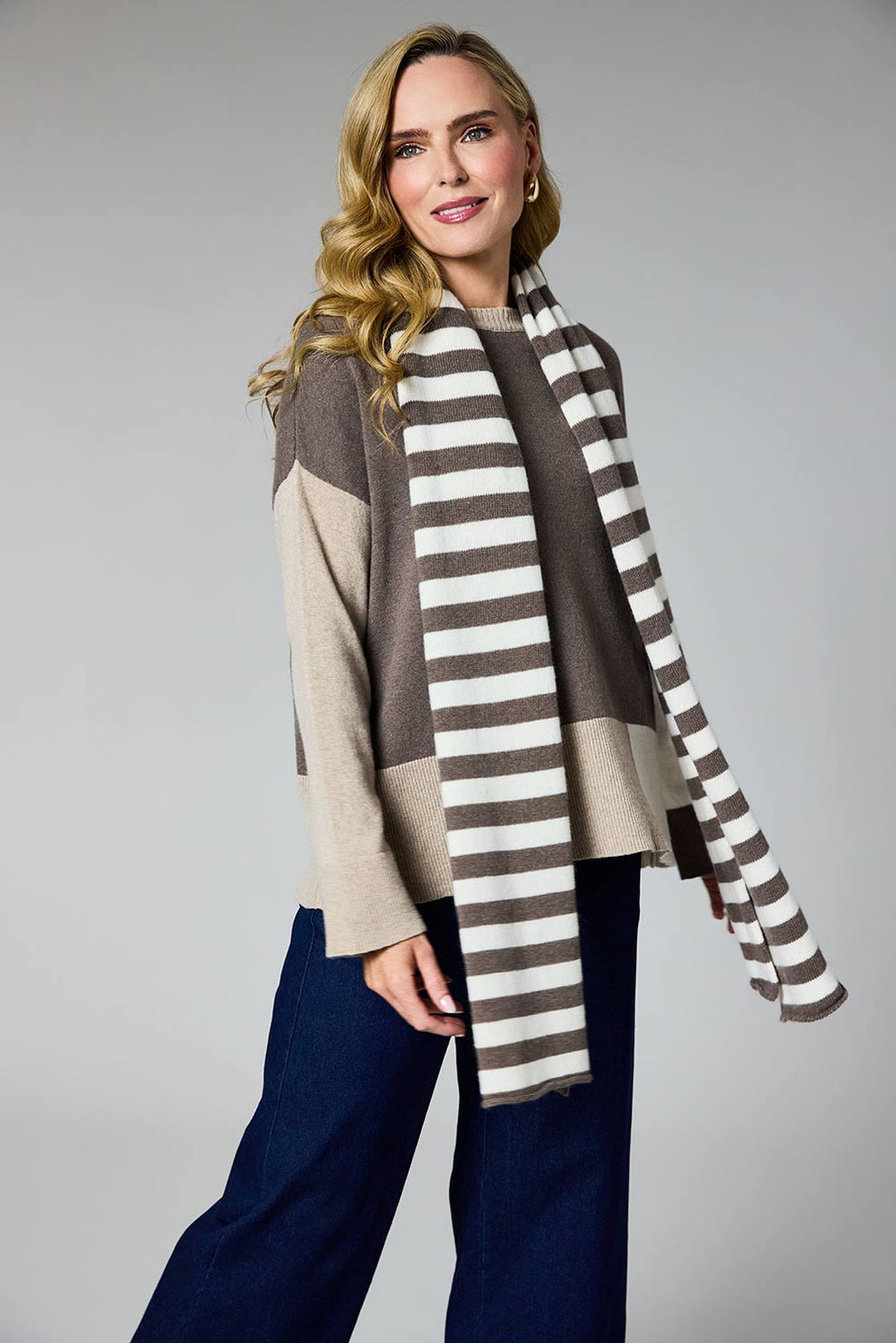 Mocha Striped Scarf - 265144