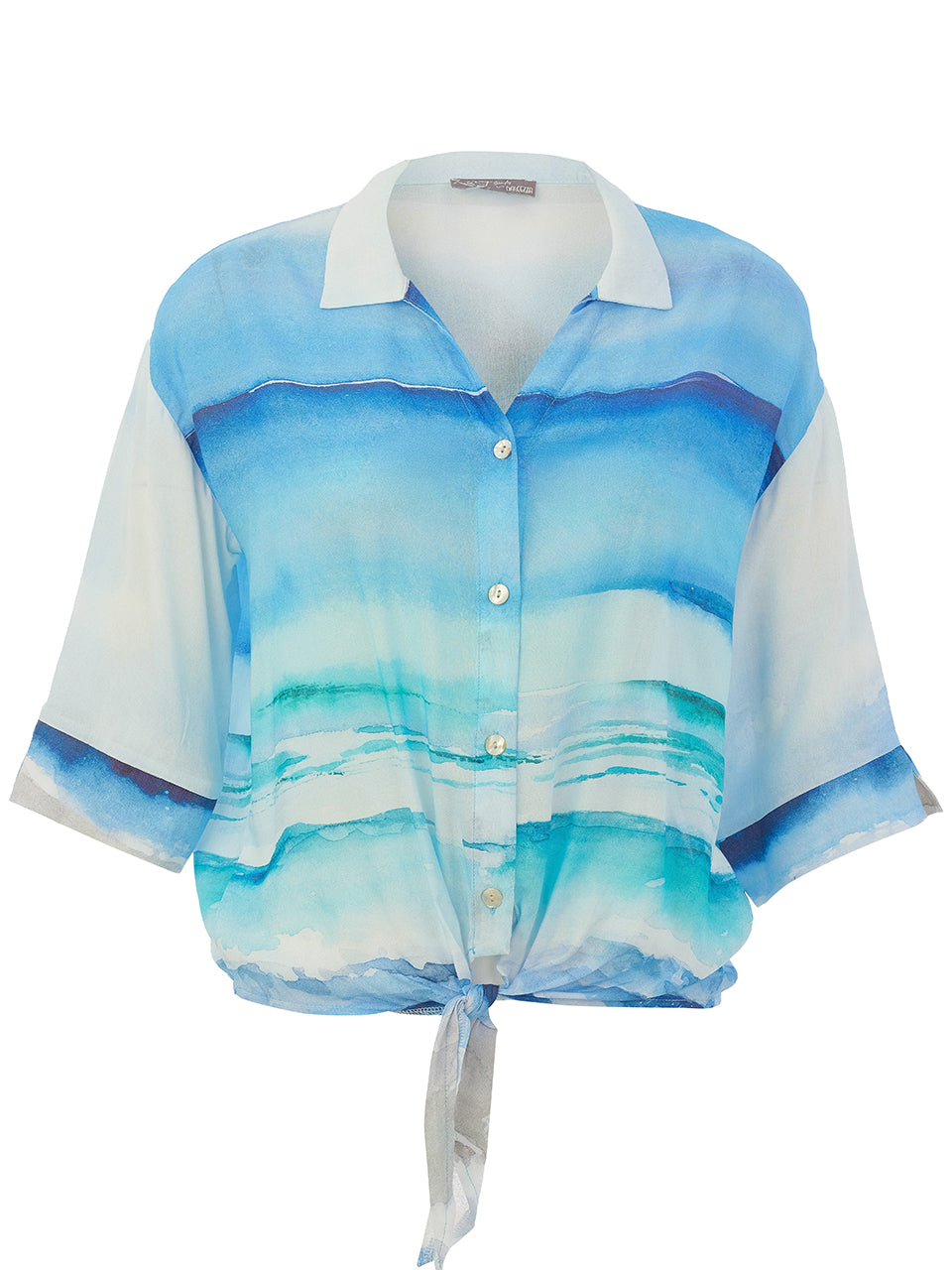 Seascape Tie Front Shirt - 26813