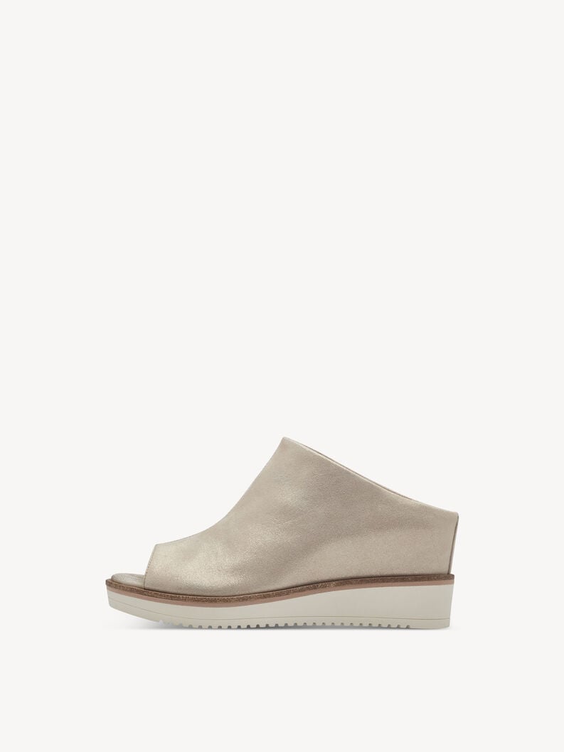 Champagne Wedge Mules - 27200