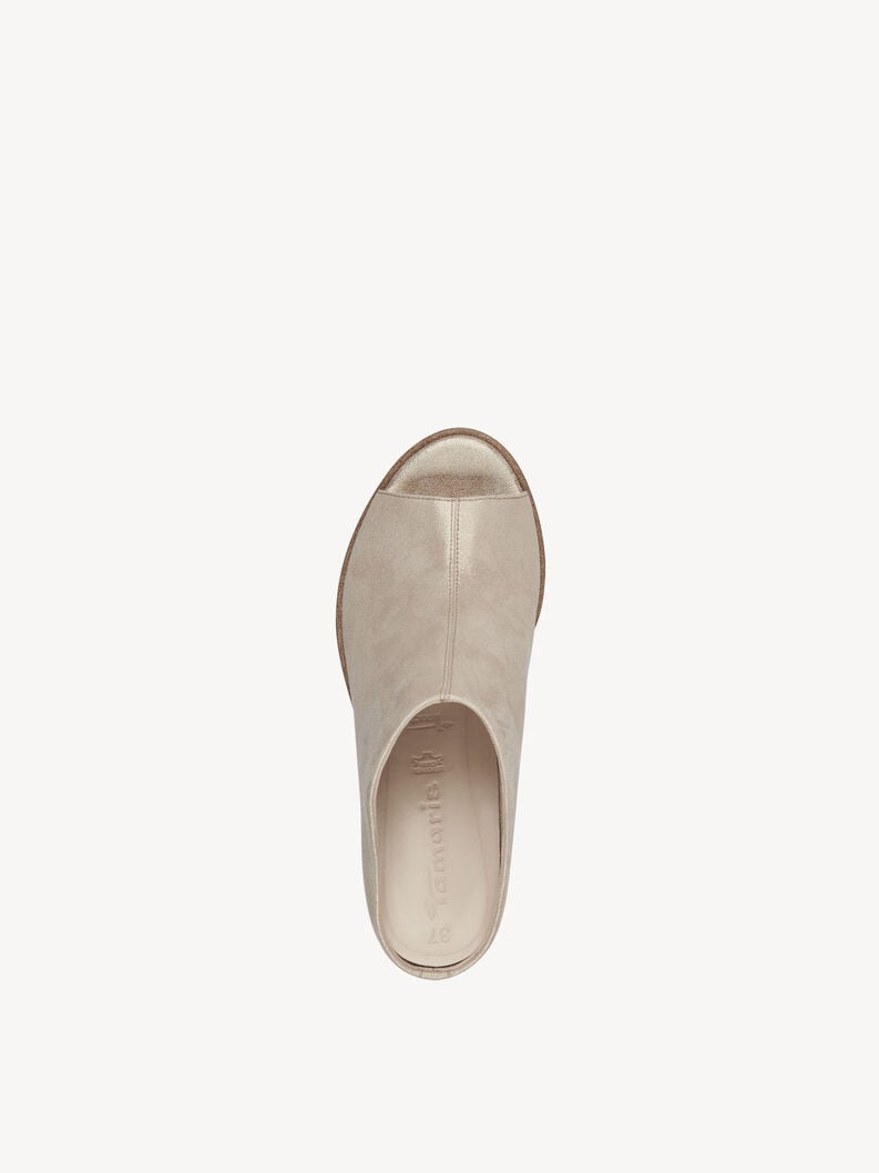 Champagne Wedge Mules - 27200
