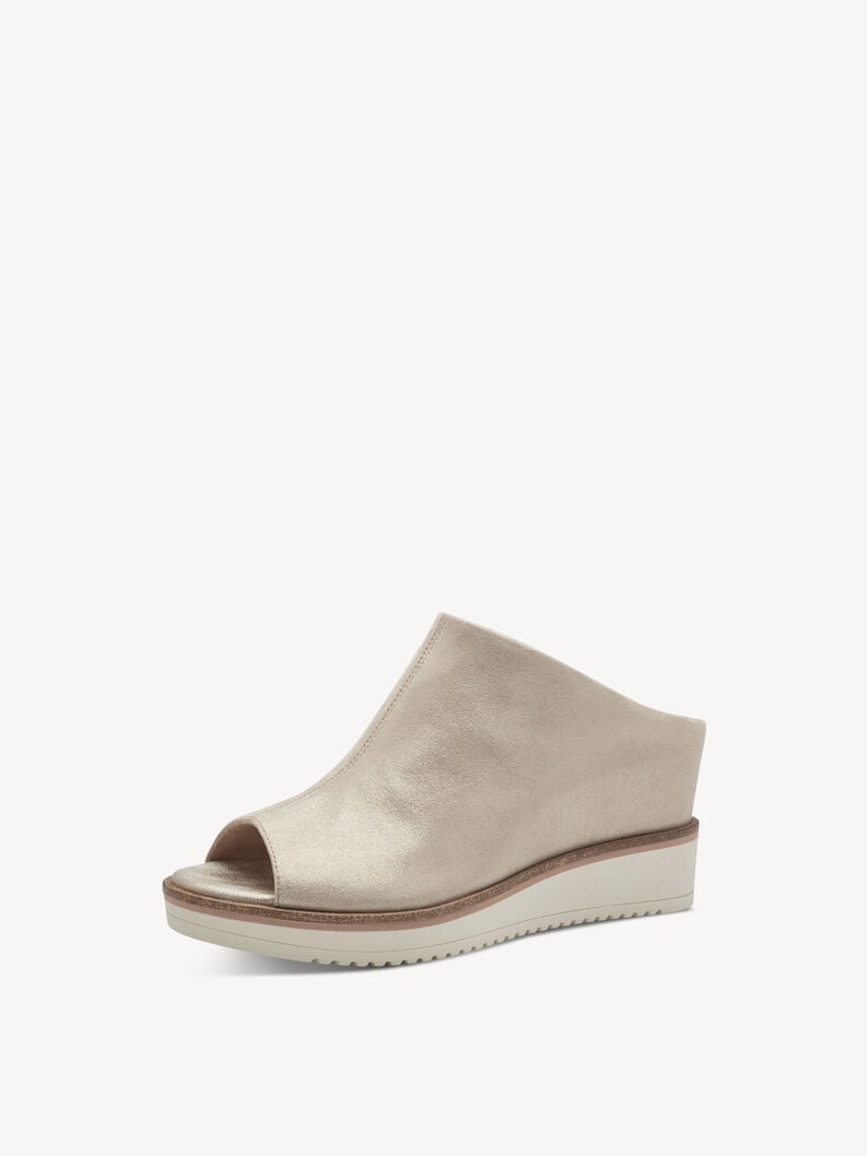 Champagne Wedge Mules - 27200