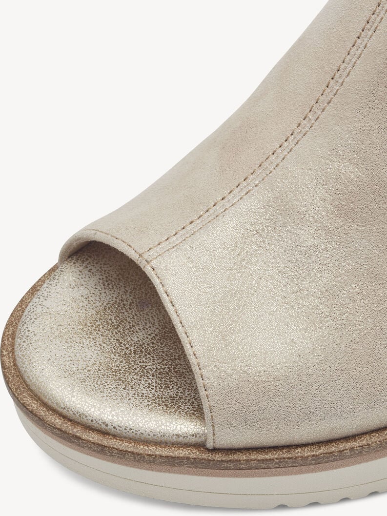 Champagne Wedge Mules - 27200
