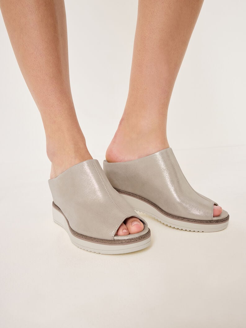 Champagne Wedge Mules -  27200