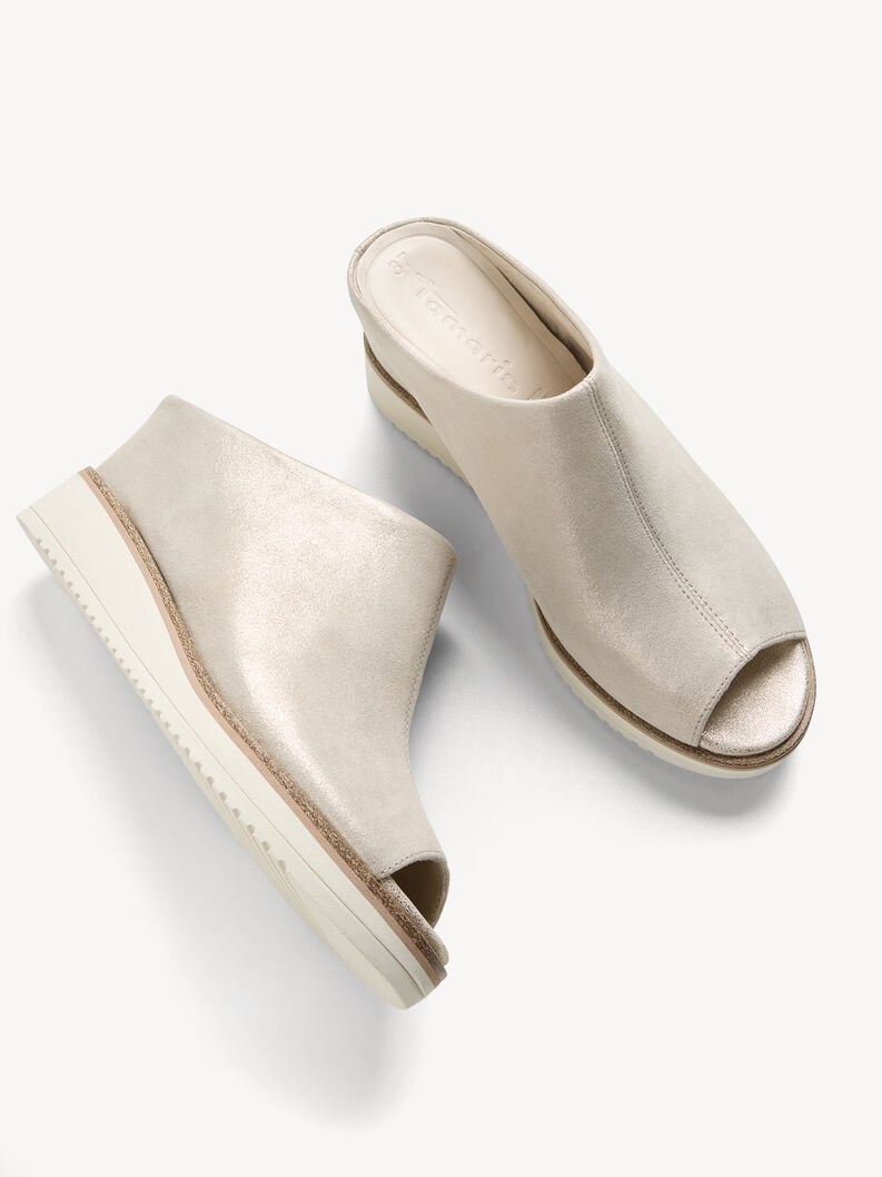 Champagne Wedge Mules -  27200