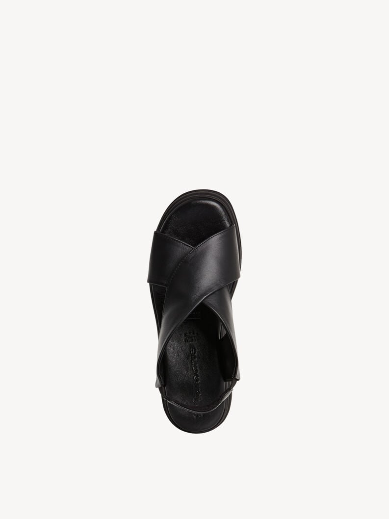 Black Leather Sandals - 28303