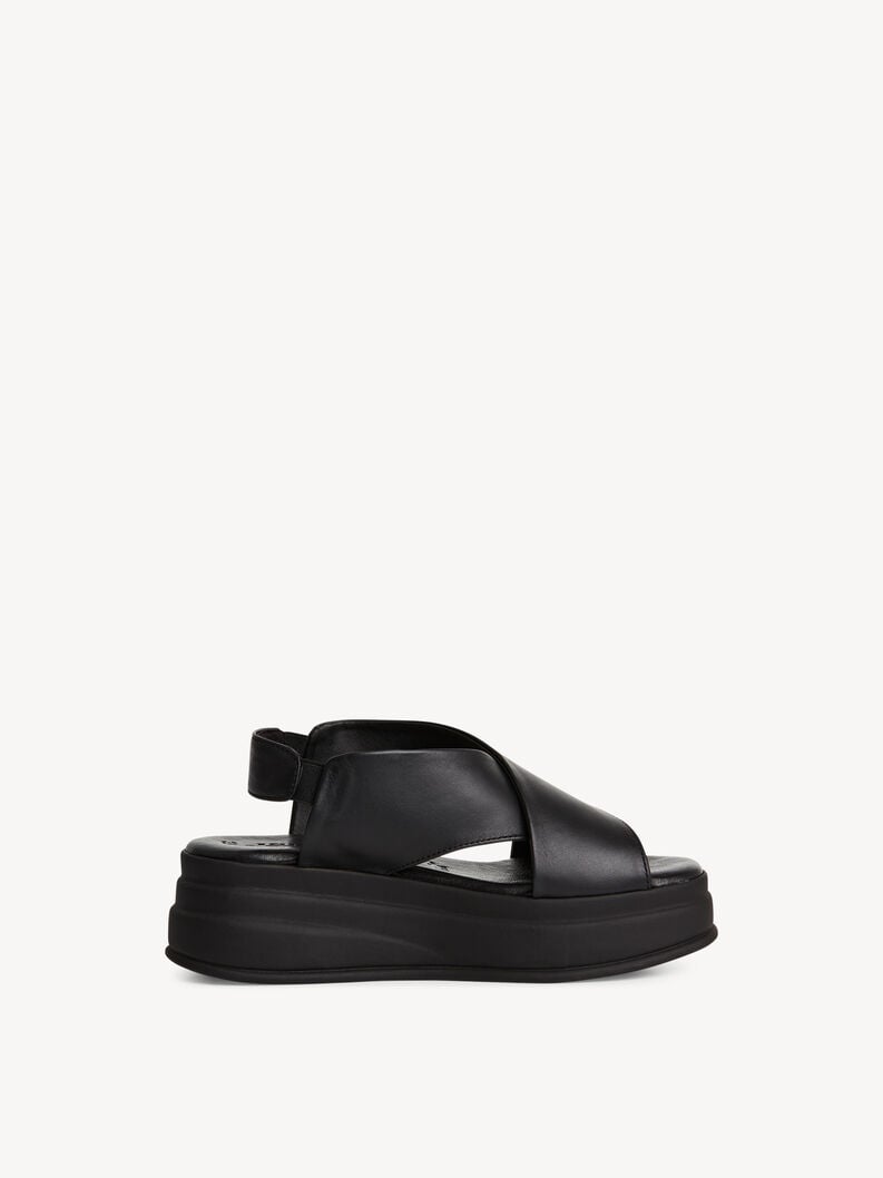 Black Leather Sandals - 28303