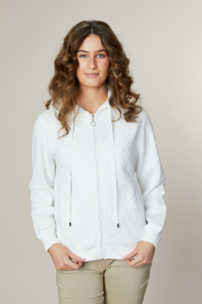 White Hooded Zip Top - 29309