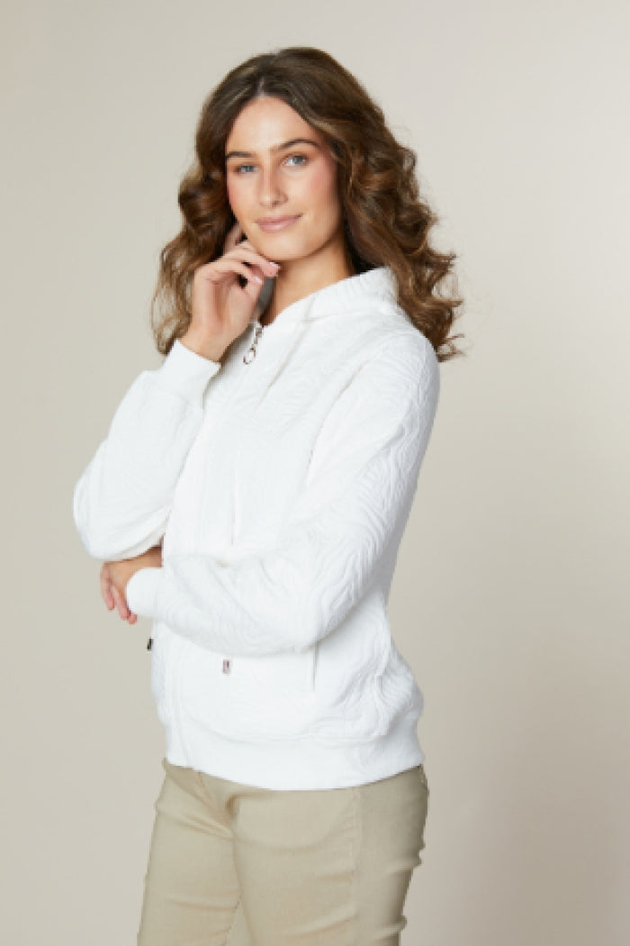 White Hooded Zip Top - 29309