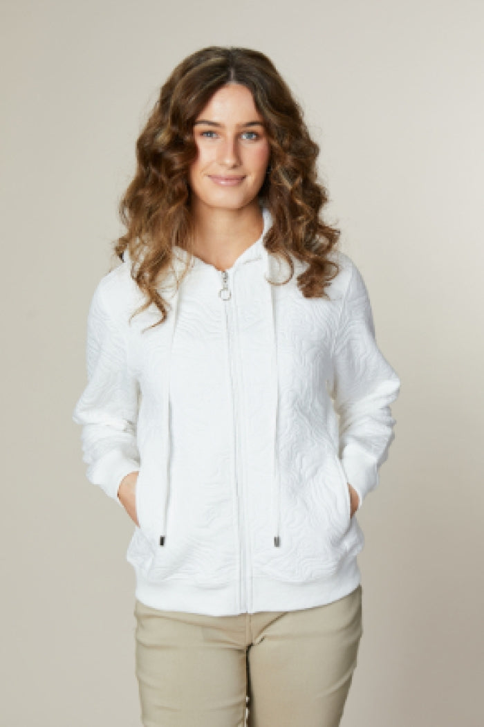 White Hooded Zip Top - 29309