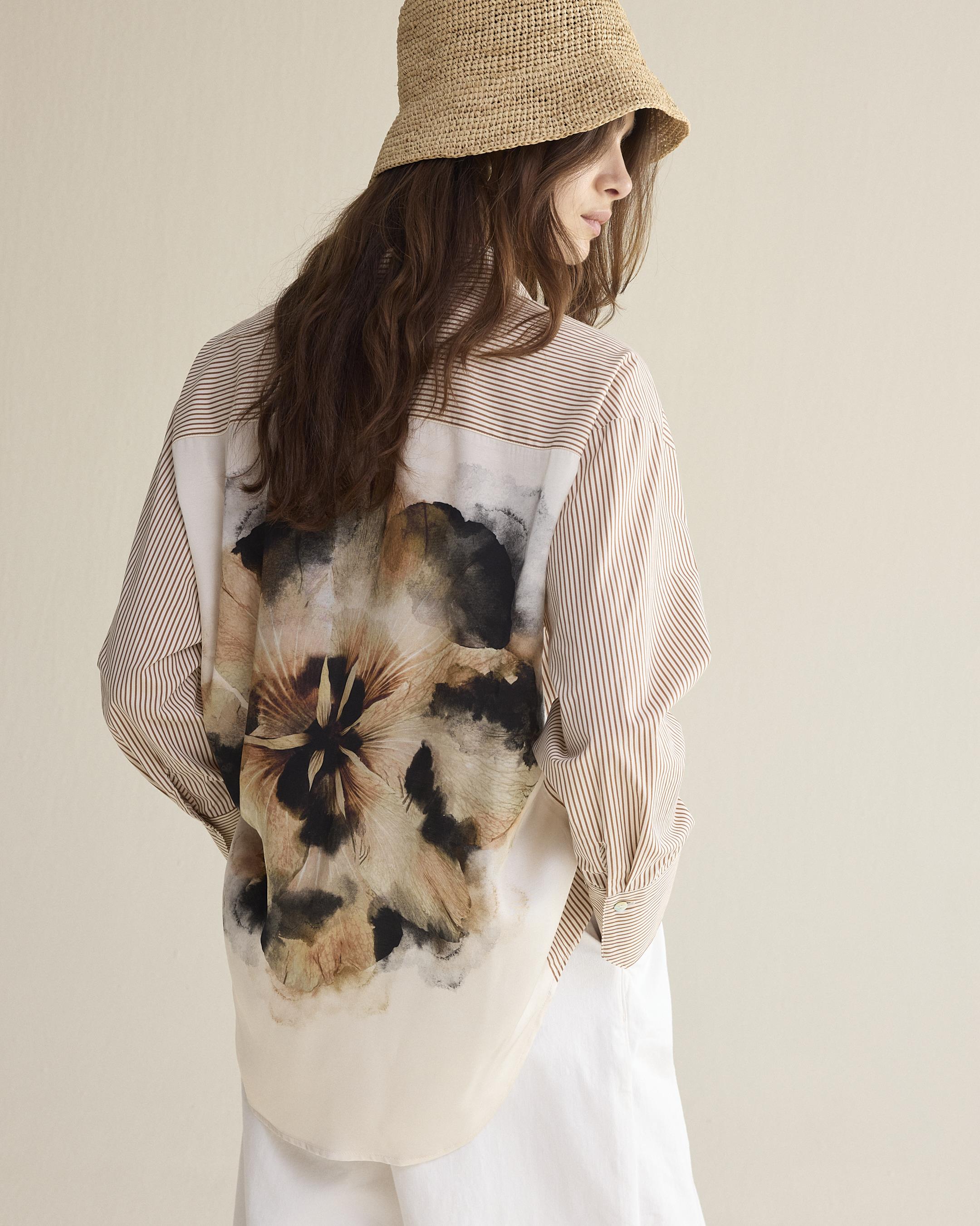 Statement Beige Flower Shirt - 2S3464