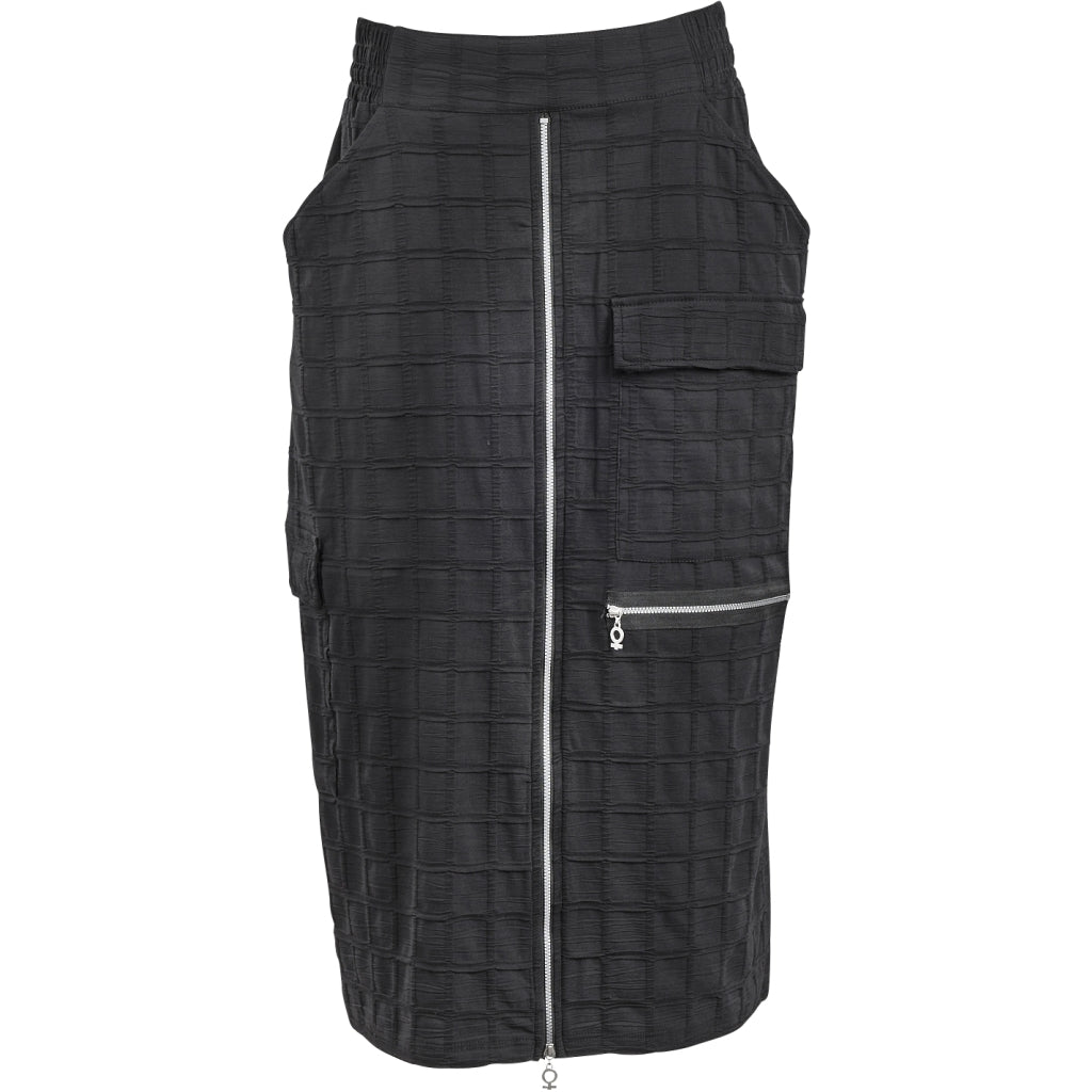 Black Bubble Zip Skirt - 3020