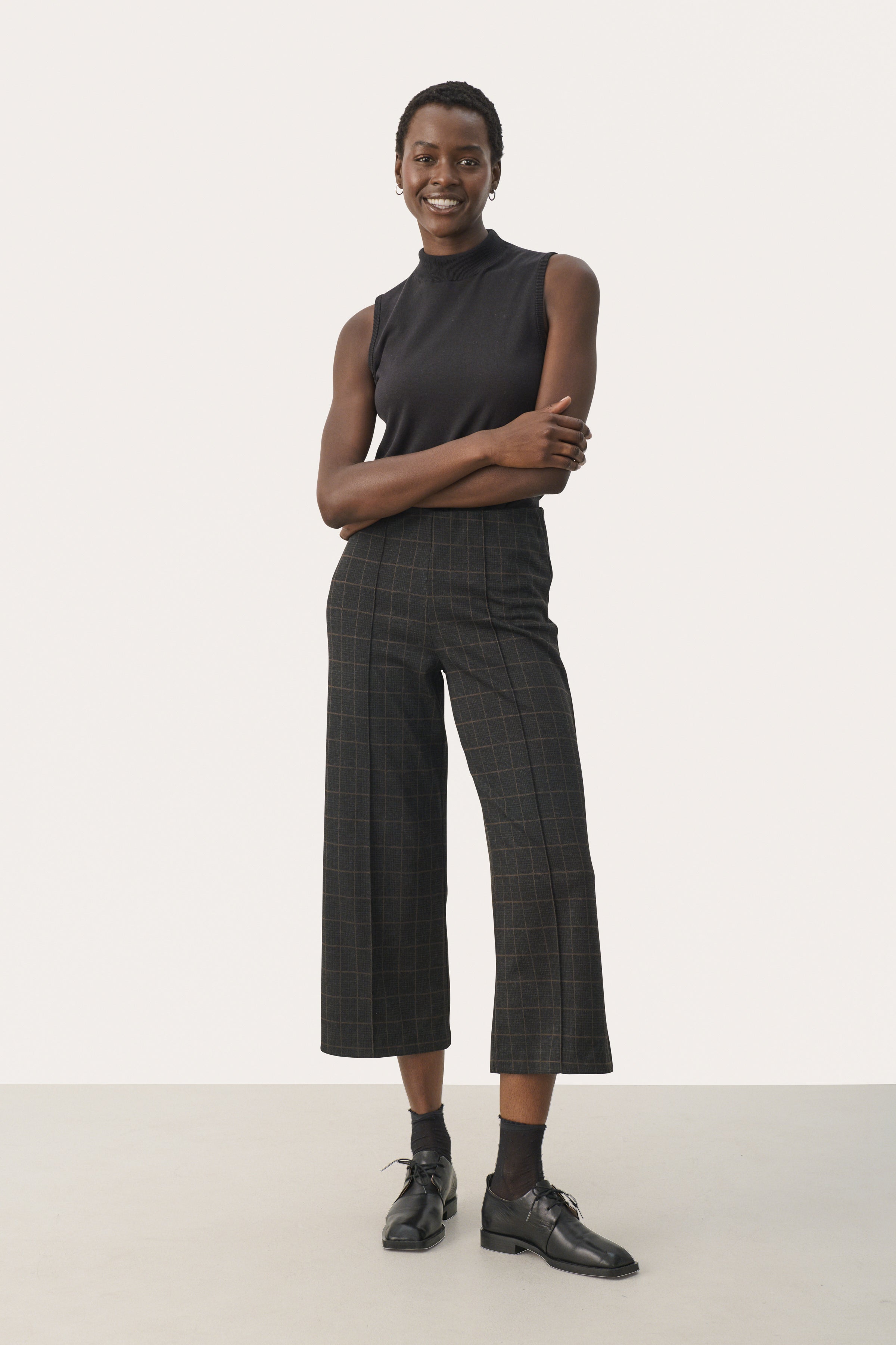Ilisan Grey Check Trousers - 30305656