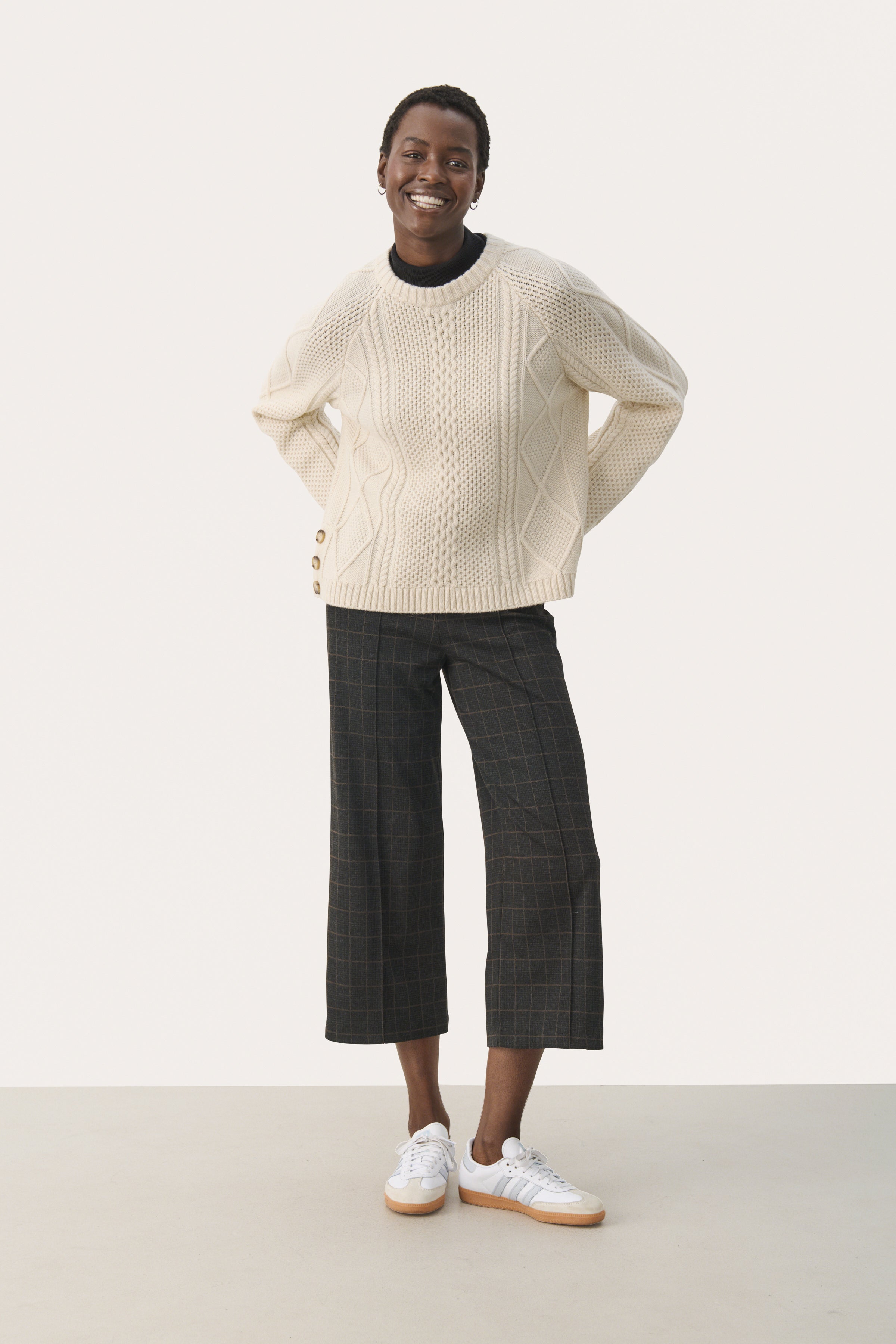 Ilisan Grey Check Trousers - 30305656