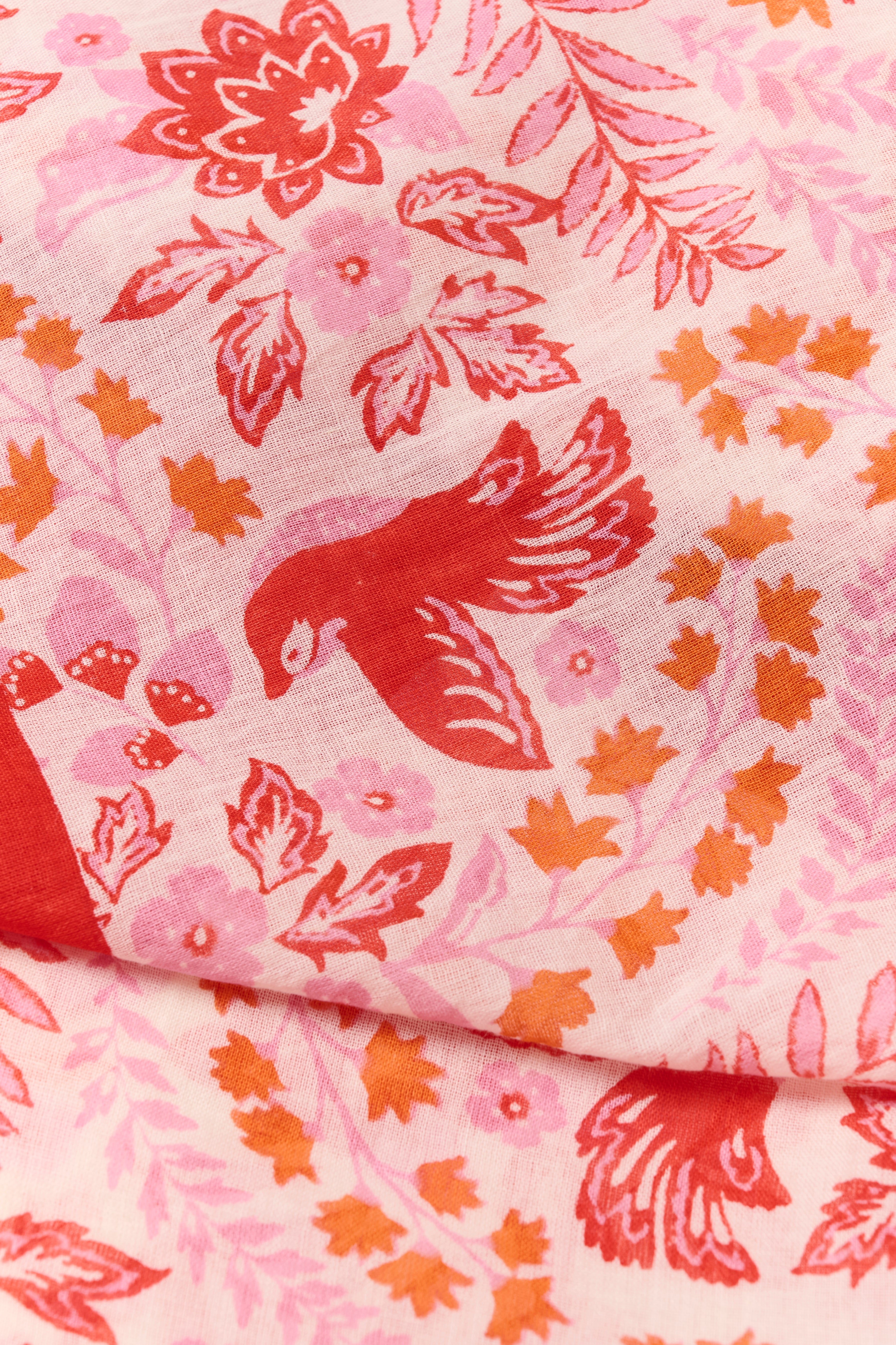 Phil Poppy Red Bird Square Scarf - 30309304