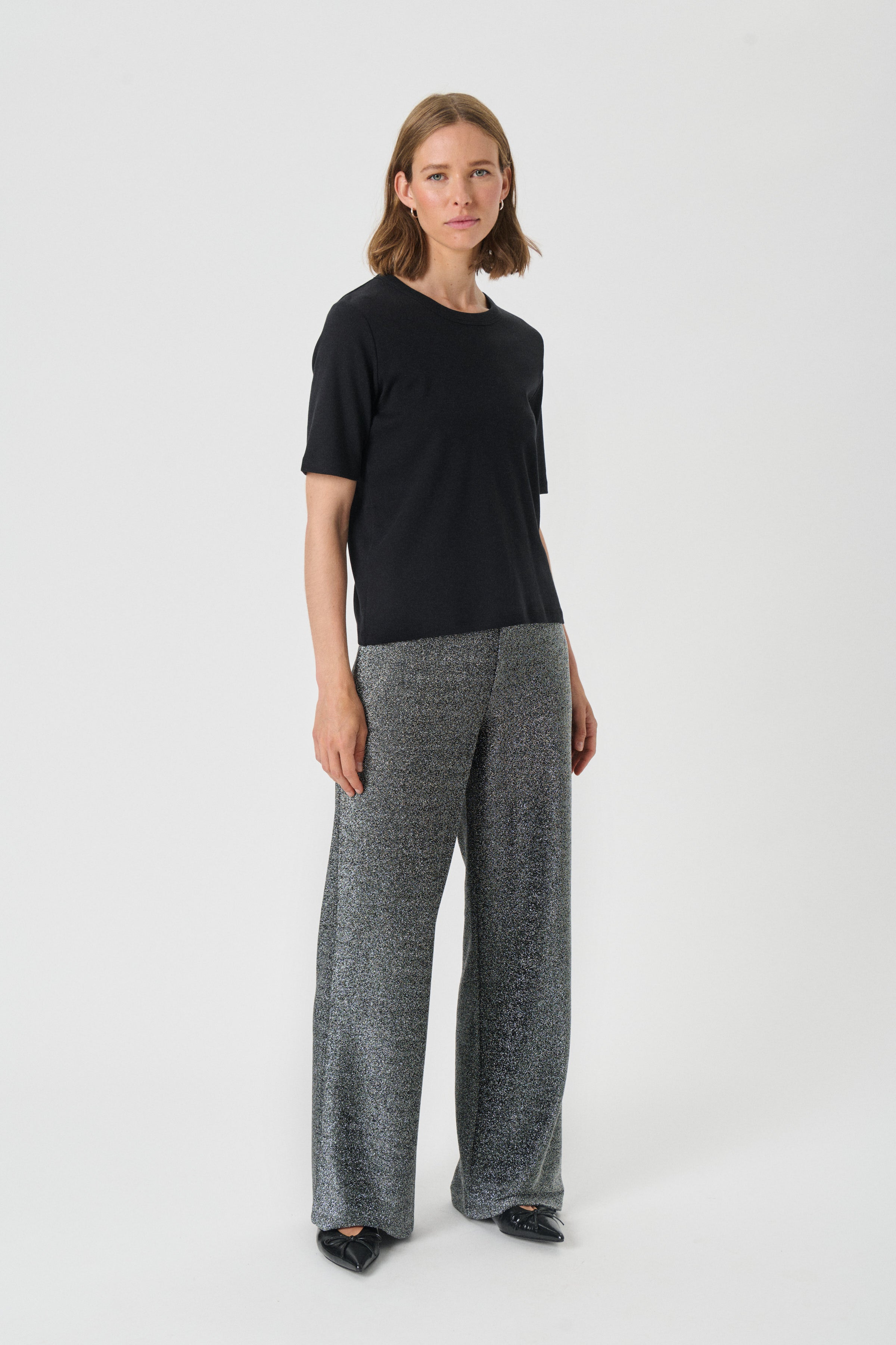 Black Shimmer Vibekke Pants - 30310271
