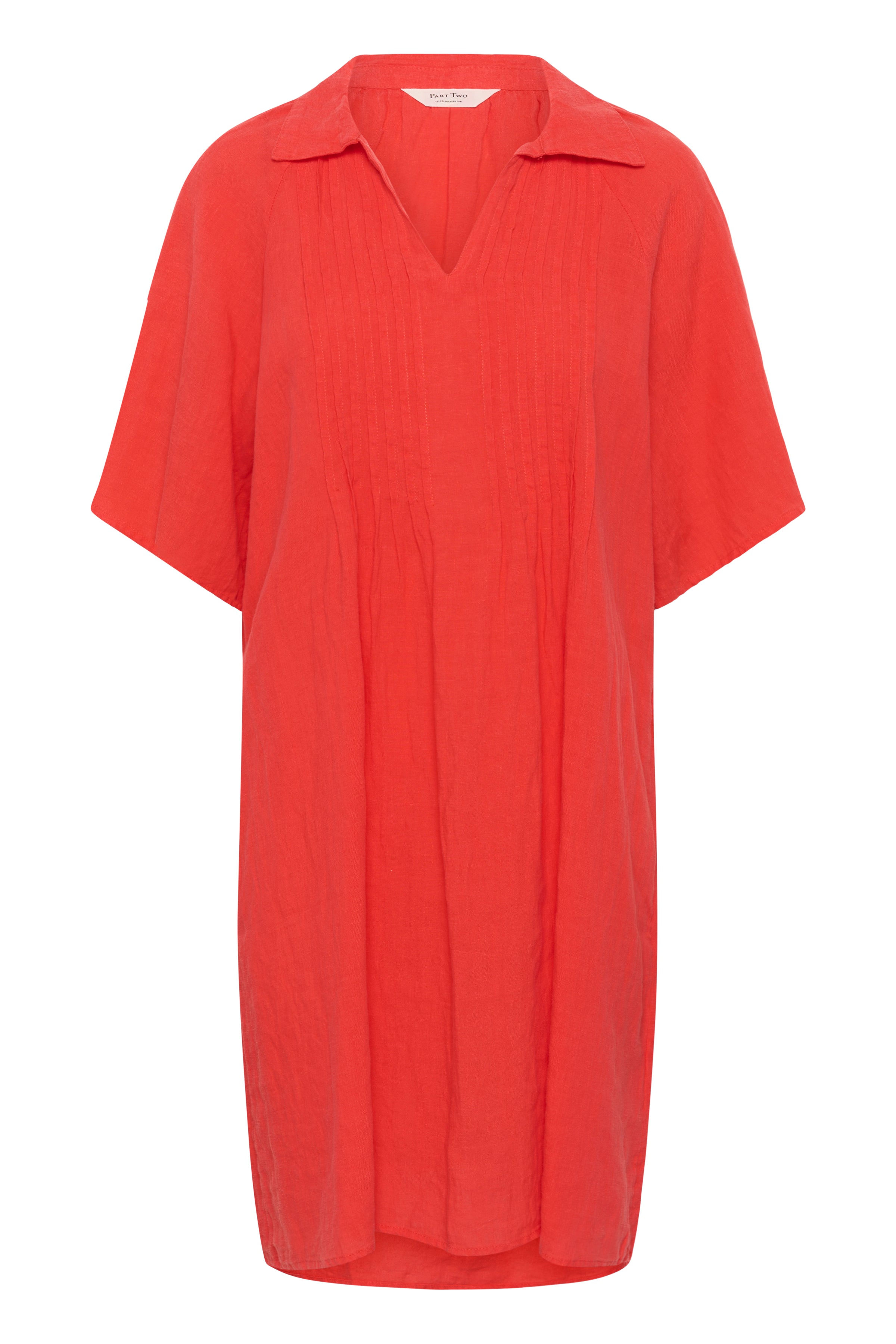 Ayla Poppy Red Linen Dress - 30310415